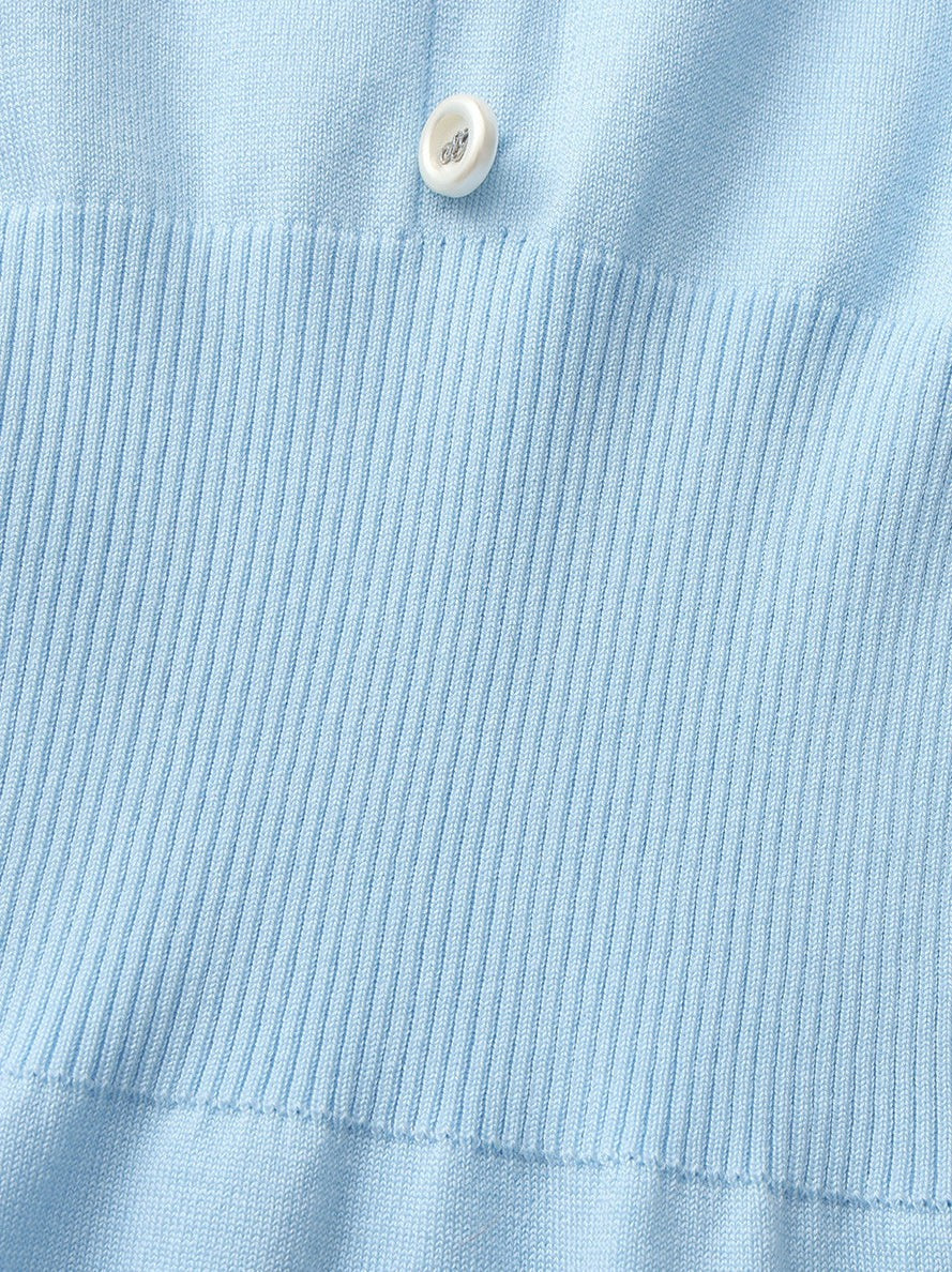 Light Blue Contrast-Trim Knit Mini Dress | Nana Jacqueline
