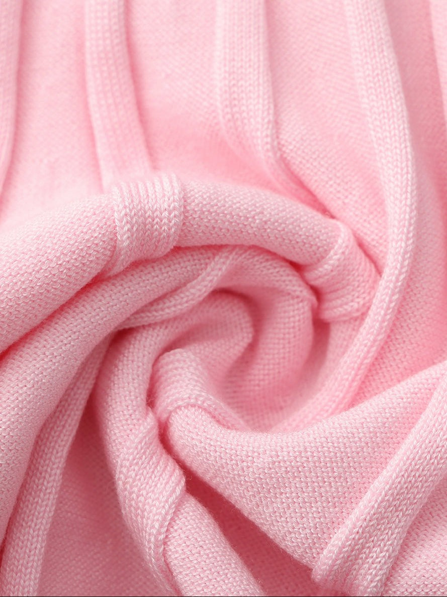 Pink Reverse Halter Knit Flared Dress | Nana Jacqueline