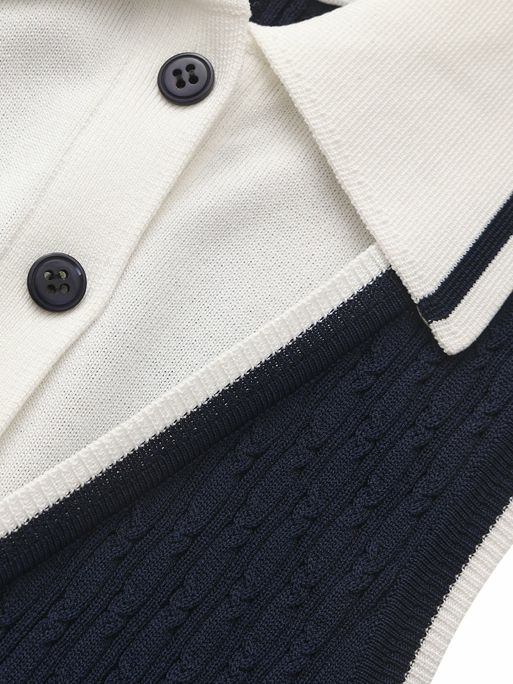 Navy Colorblock Knit Dress with Faux Pleated Skirt | Nana Jacqueline