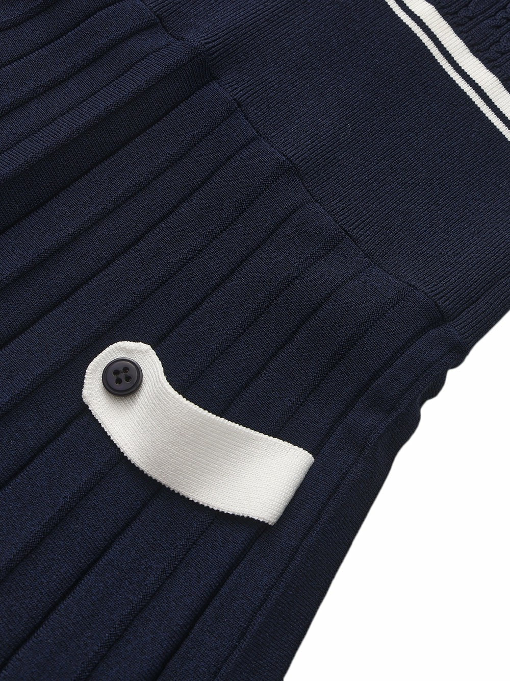 Navy Colorblock Knit Dress with Faux Pleated Skirt | Nana Jacqueline