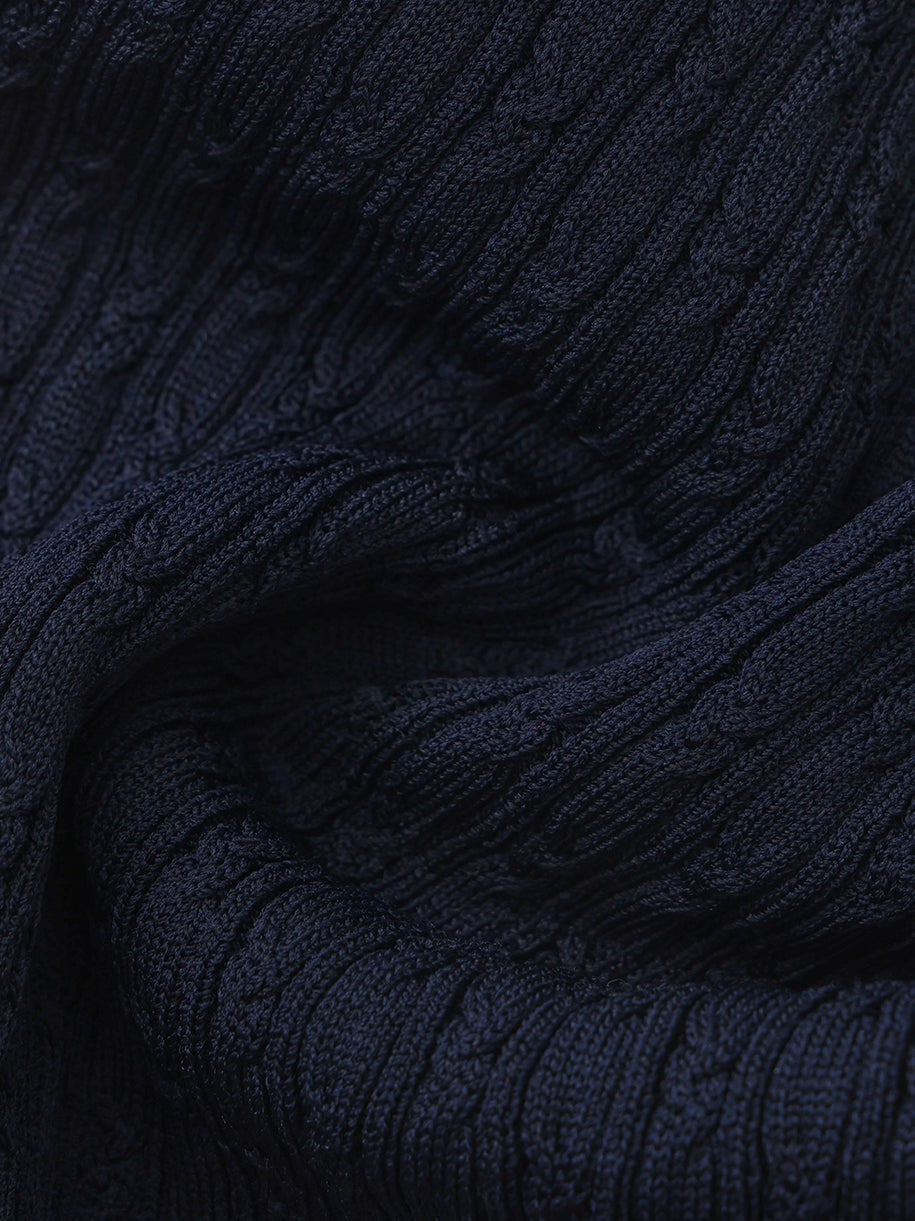 Navy Colorblock Knit Dress with Faux Pleated Skirt | Nana Jacqueline