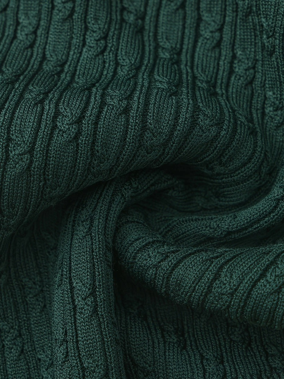 Deep Green Colorblock Knit Dress with Faux Pleated Skirt | Nana Jacqueline
