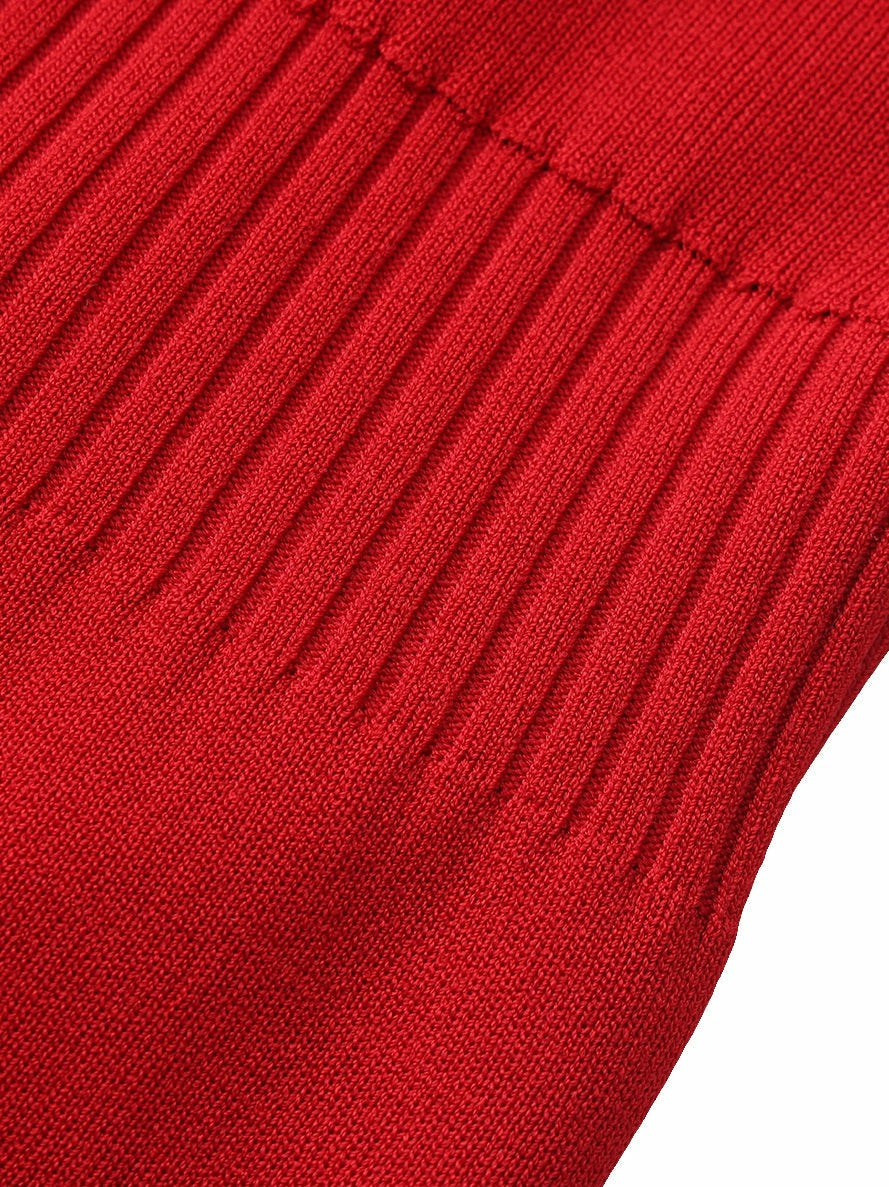 Red Contrast Halter Knit Mini Dress | Nana Jacqueline