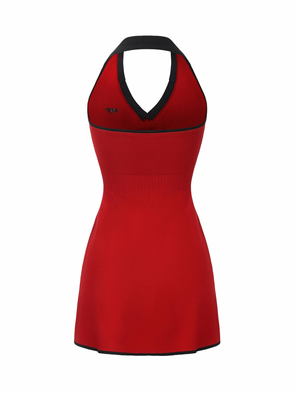Red Contrast Halter Knit Mini Dress | Nana Jacqueline