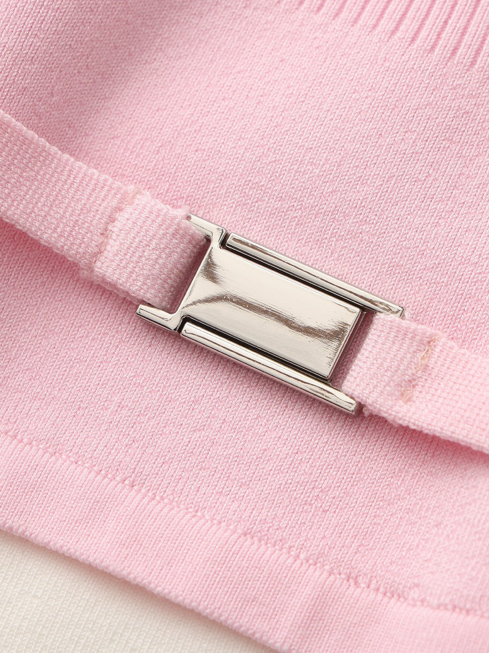 Pink Striped Knit Dress with Contrast Collar | Nana Jacqueline