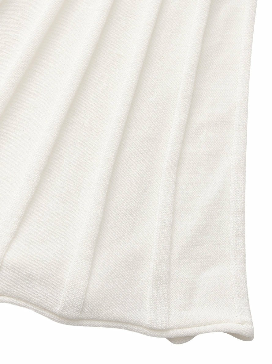 White Reverse Halter Knit Flared Dress | Nana Jacqueline