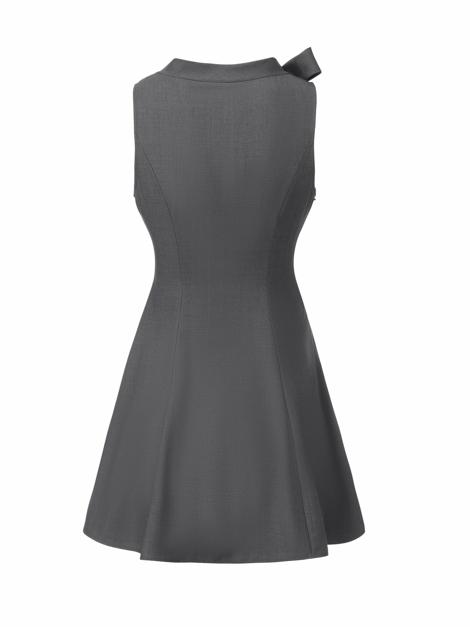 Grey Tailored Mini Dress with Crystal Bow | Nana Jacqueline
