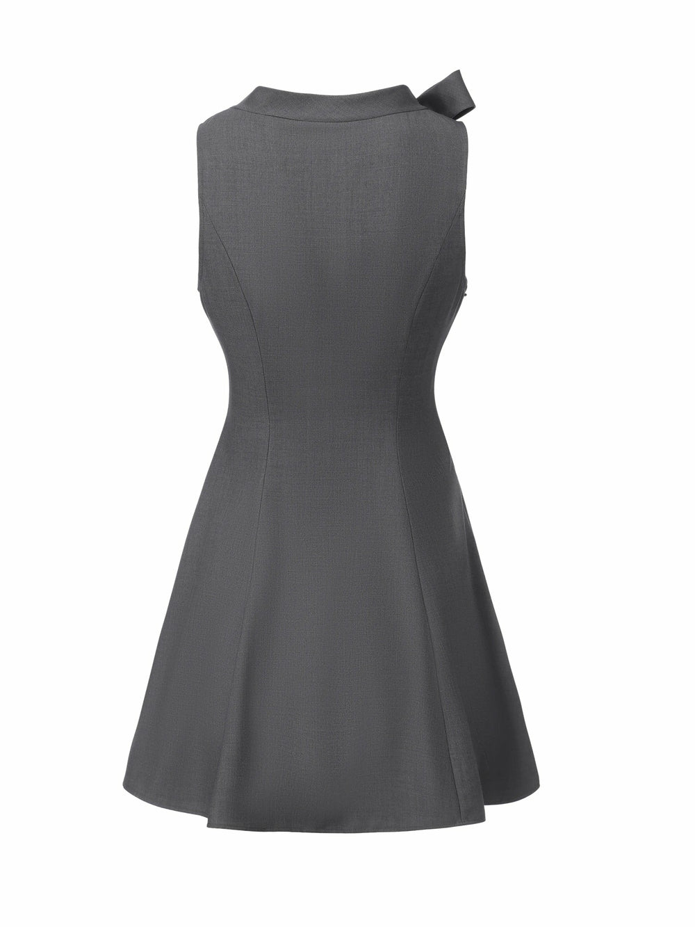 Grey Tailored Mini Dress with Crystal Bow | Nana Jacqueline