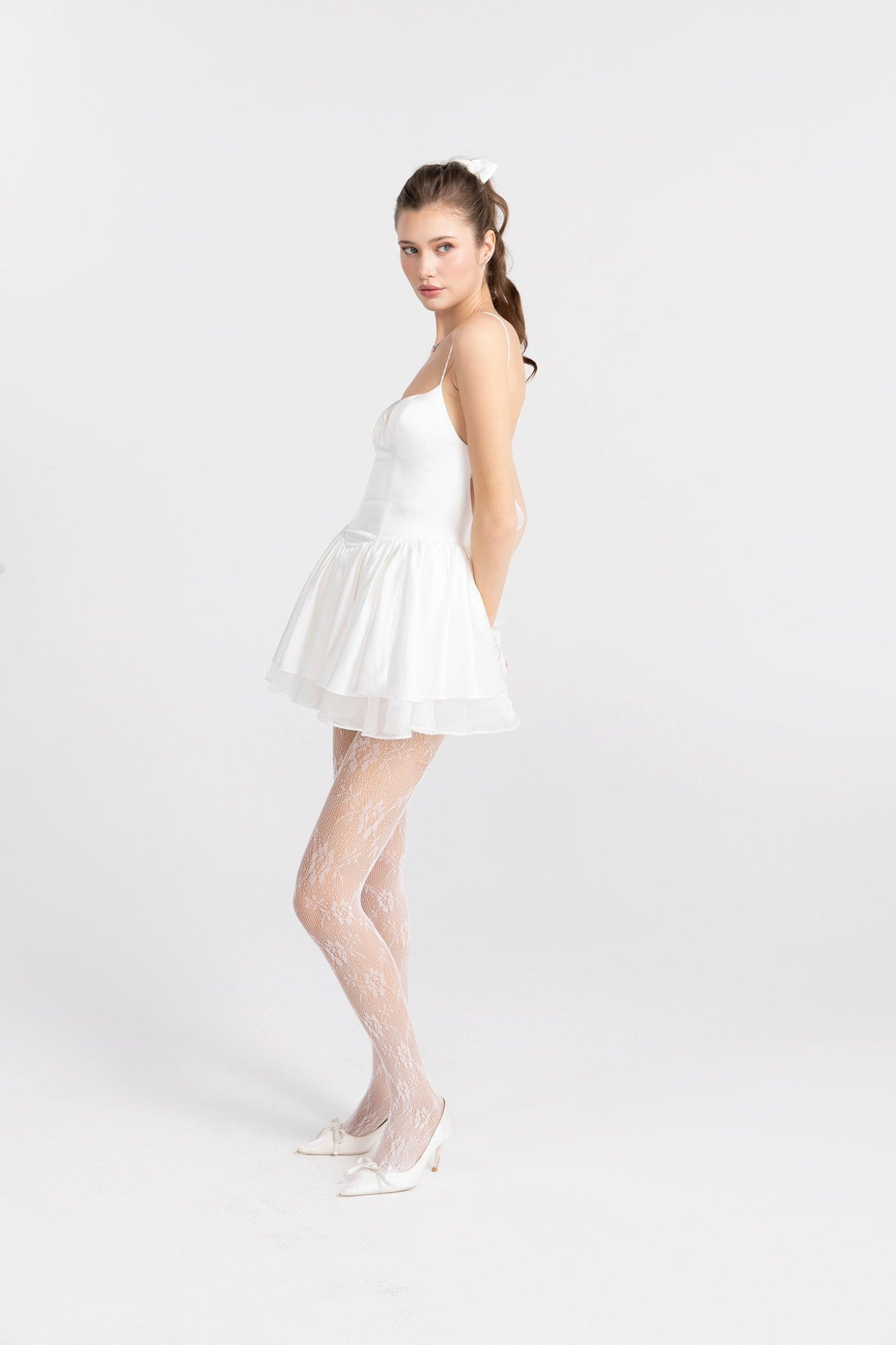 Veronica Backless Mini Dress: White Mini Dress for Bridal Shower | Nana Jacqueline