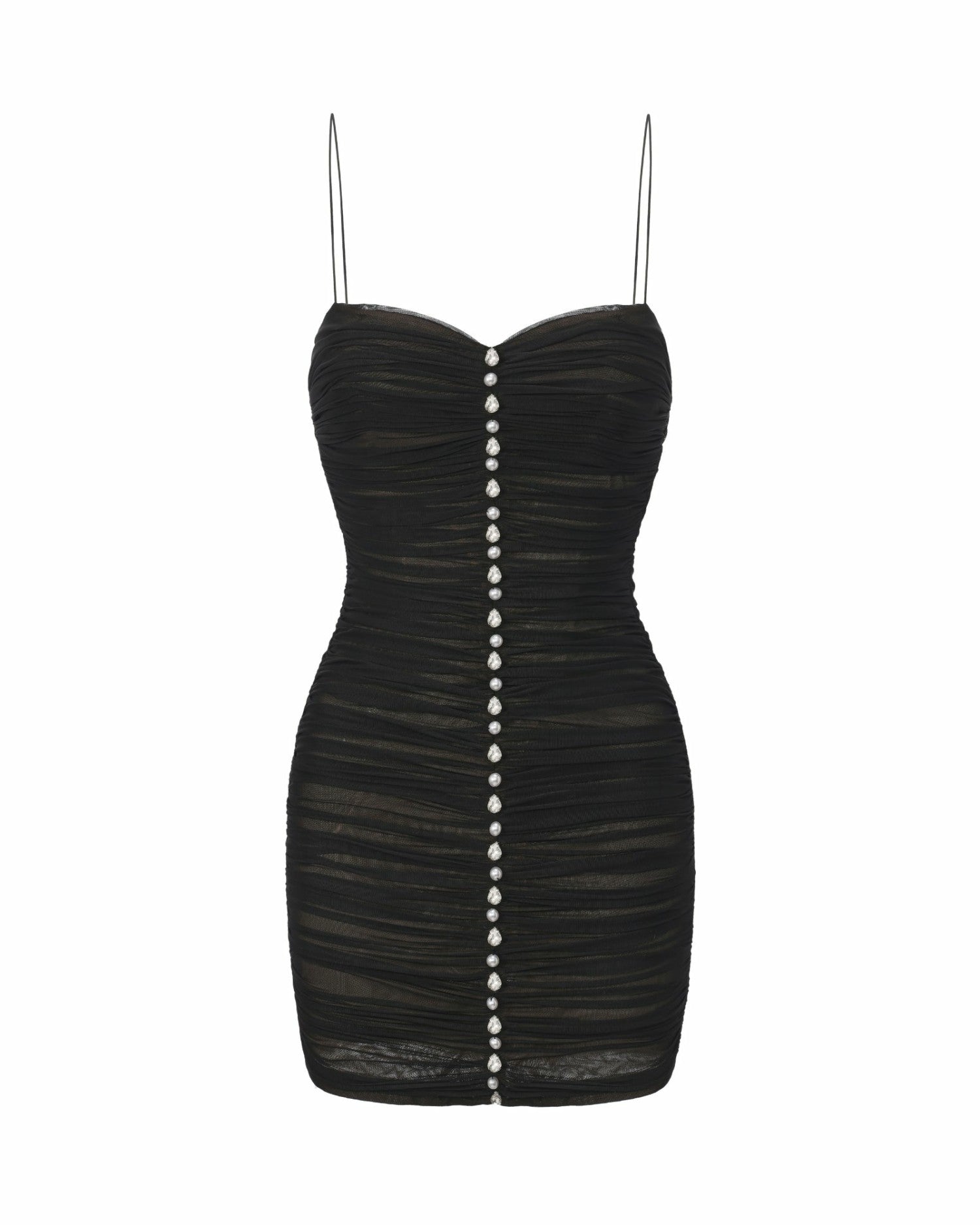 Cristalle Mesh Mini Dress: Black Mini Dress for Cocktail Party | Nana Jacqueline