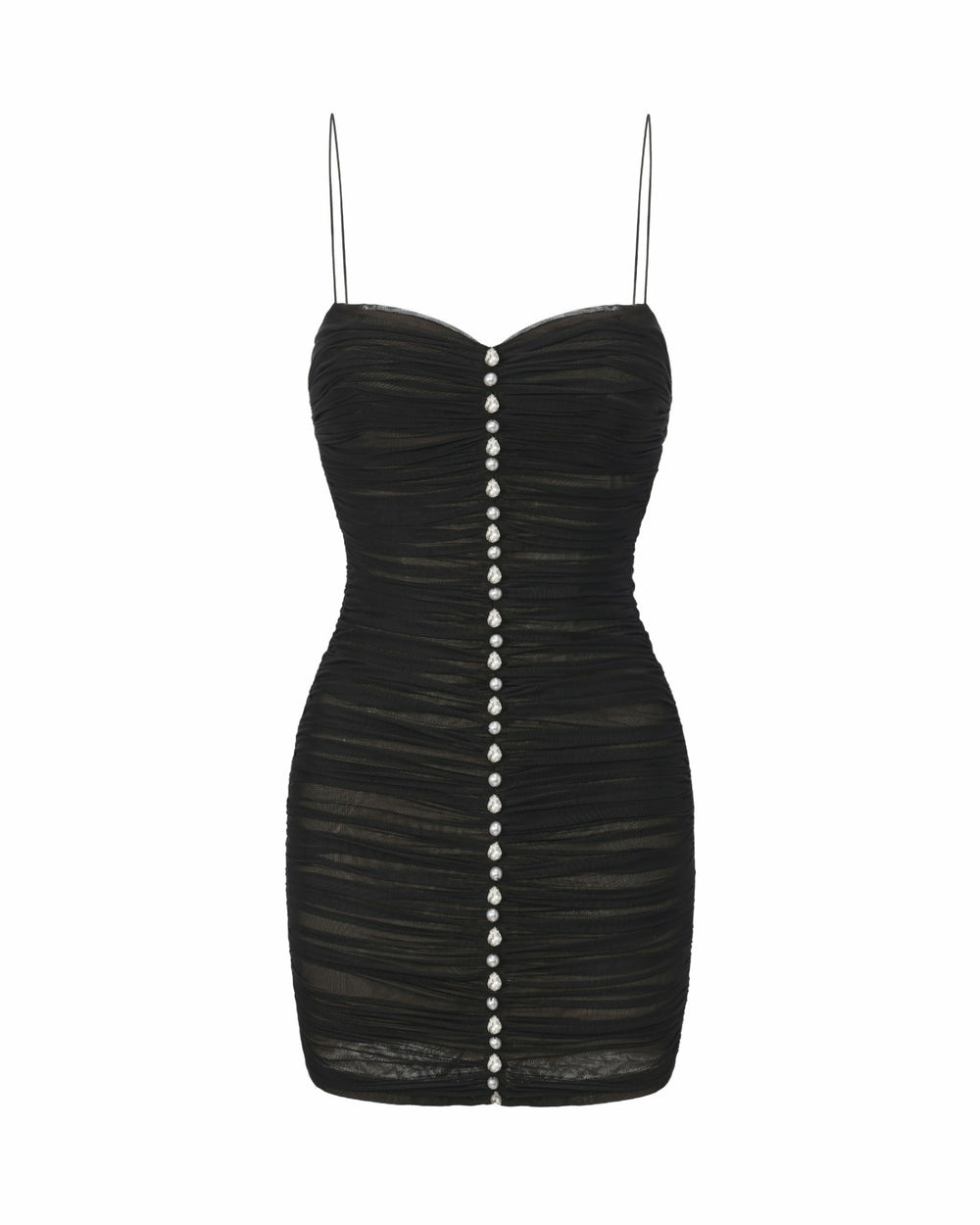 Cristalle Mesh Mini Dress: Black Mini Dress for Cocktail Party | Nana Jacqueline