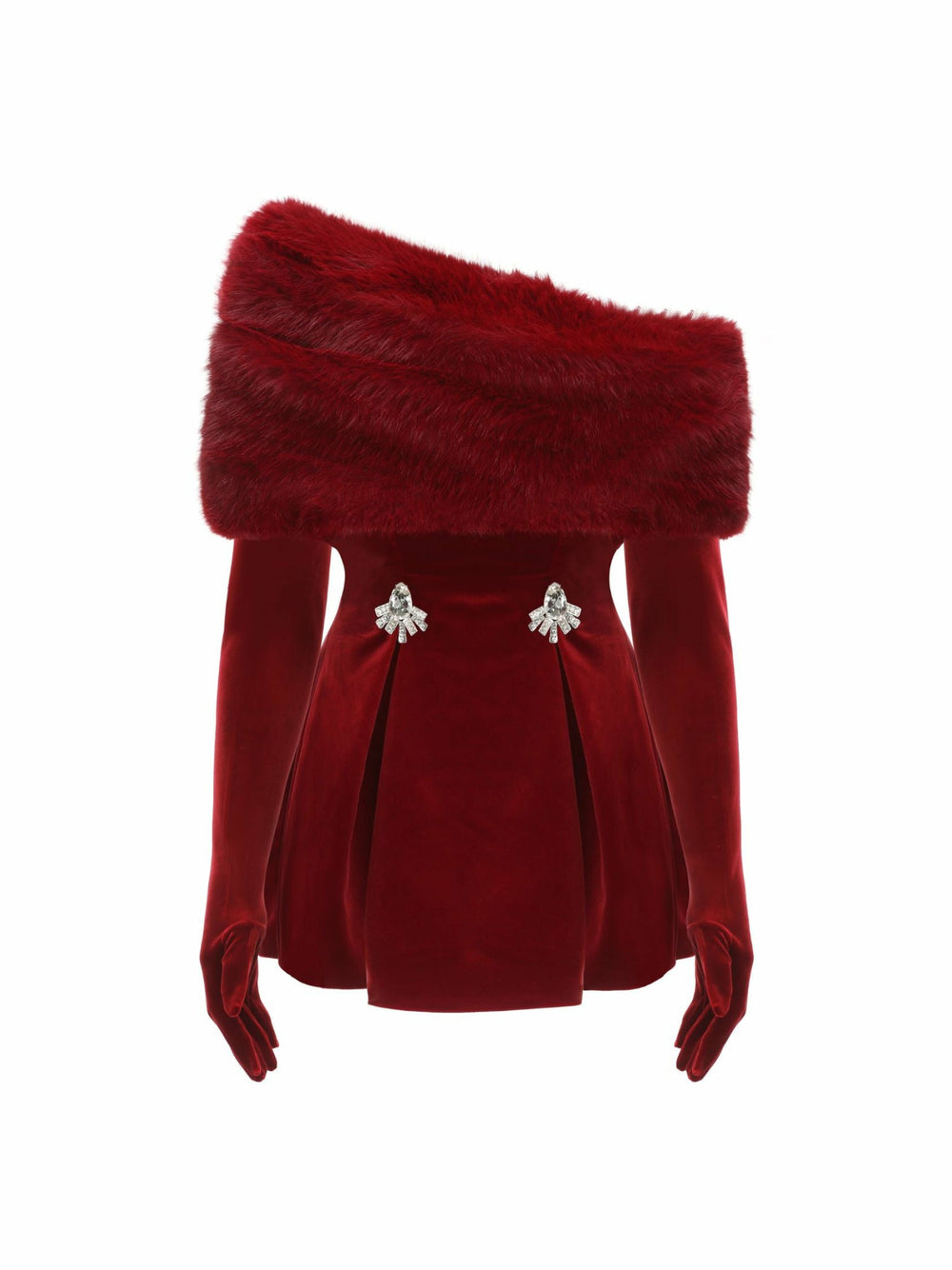 Simone Velvet Dress: Red Mini Dress for Cocktail Party | Nana Jacqueline