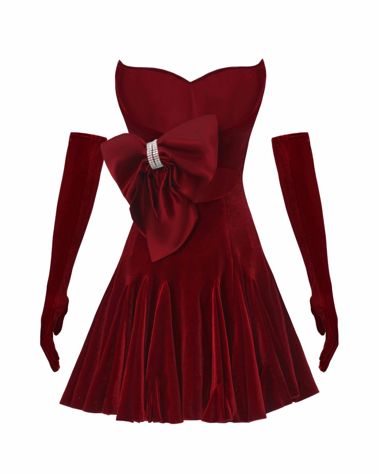 Madeleine Velvet Mini Dress: Red Mini Dress for Cocktail Party | Nana Jacqueline