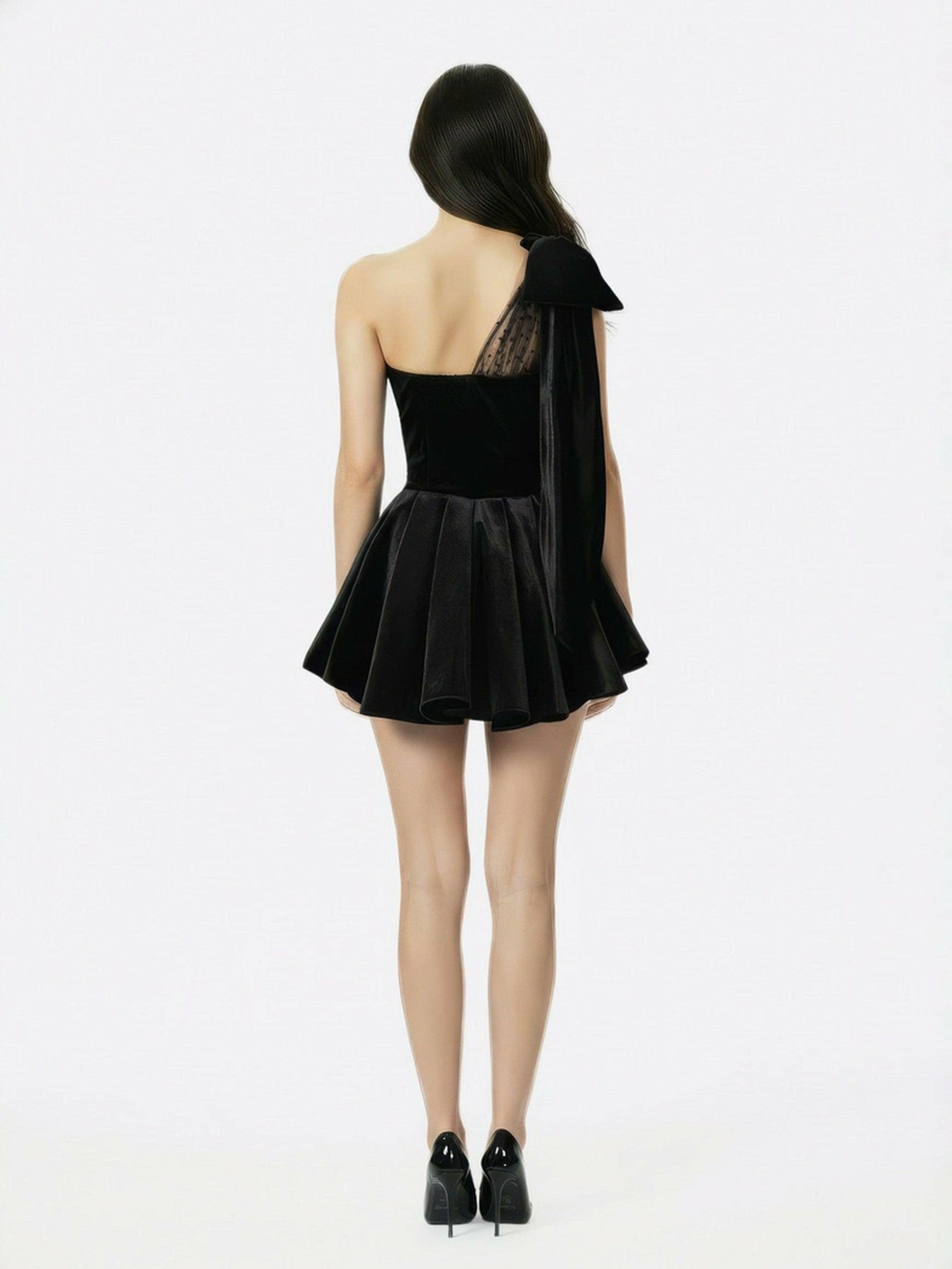 Zephina Velvet Mini Dress: Black Mini Dress for Cocktail Party | Nana Jacqueline