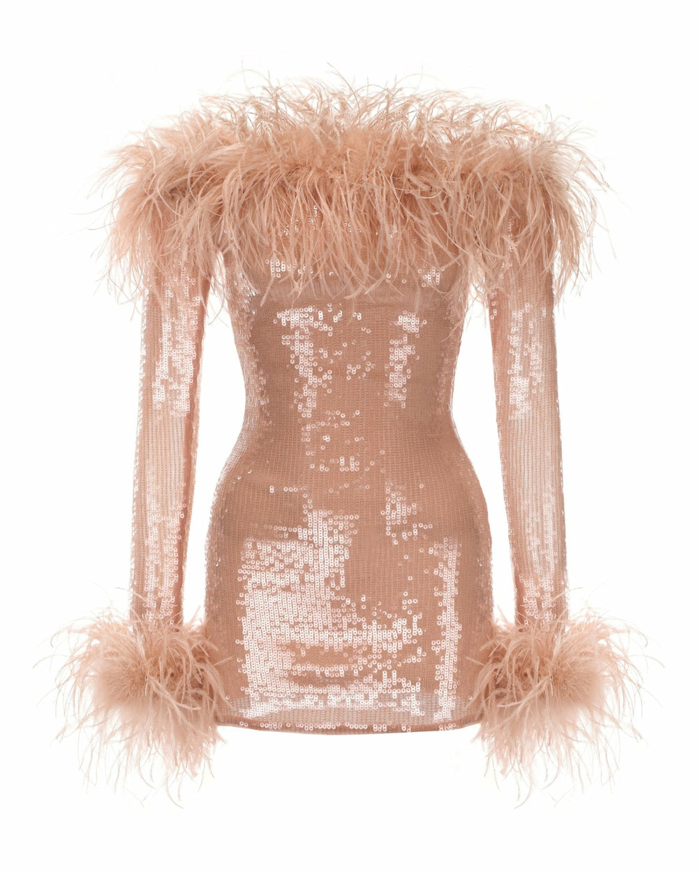 Ariella Sequin Mini Dress: Nude Mini Dress for Birthday Celebration | Nana Jacqueline