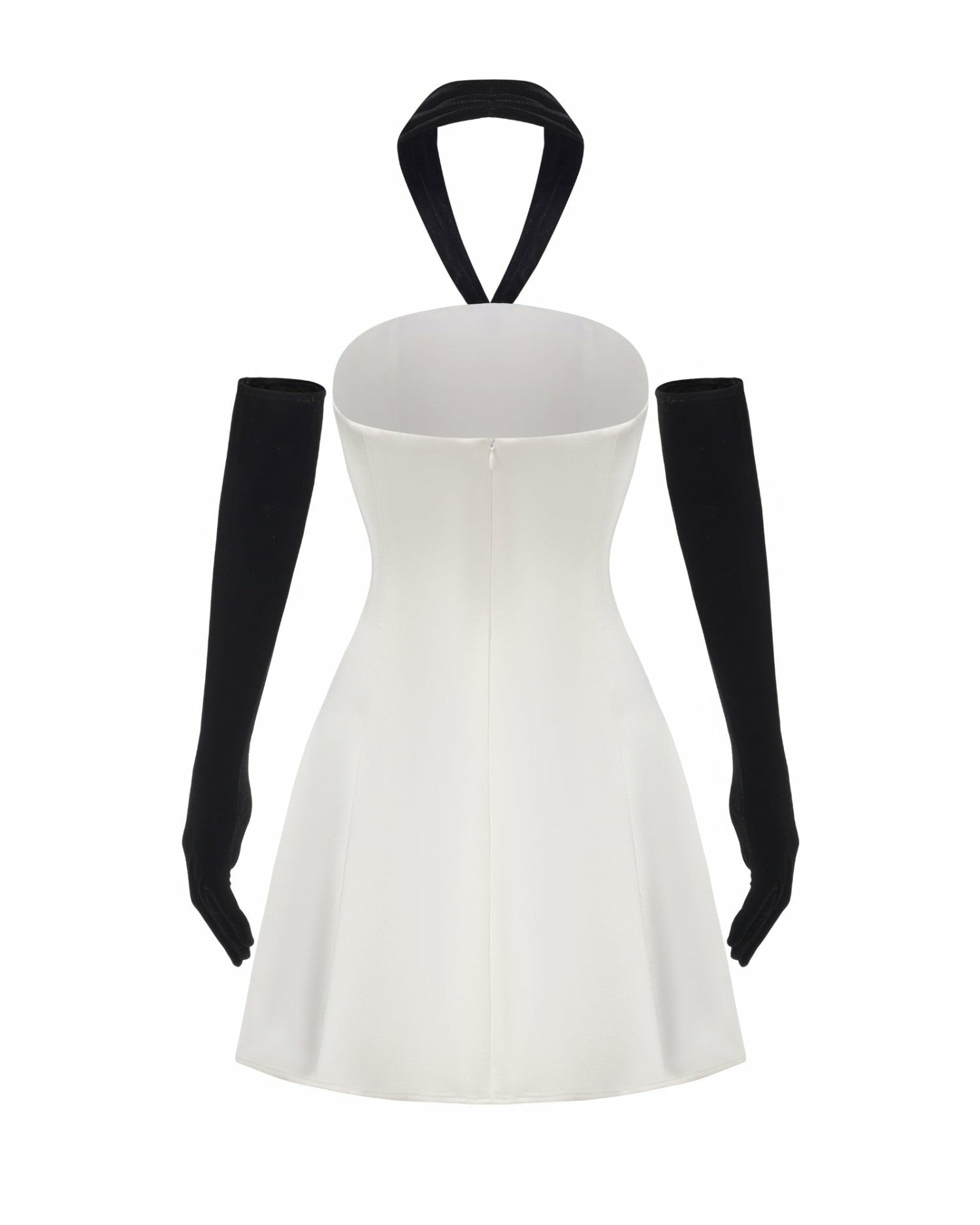 Jenna Halter Velvet Mini Dress: White Mini Dress for Engagement Party | Nana Jacqueline
