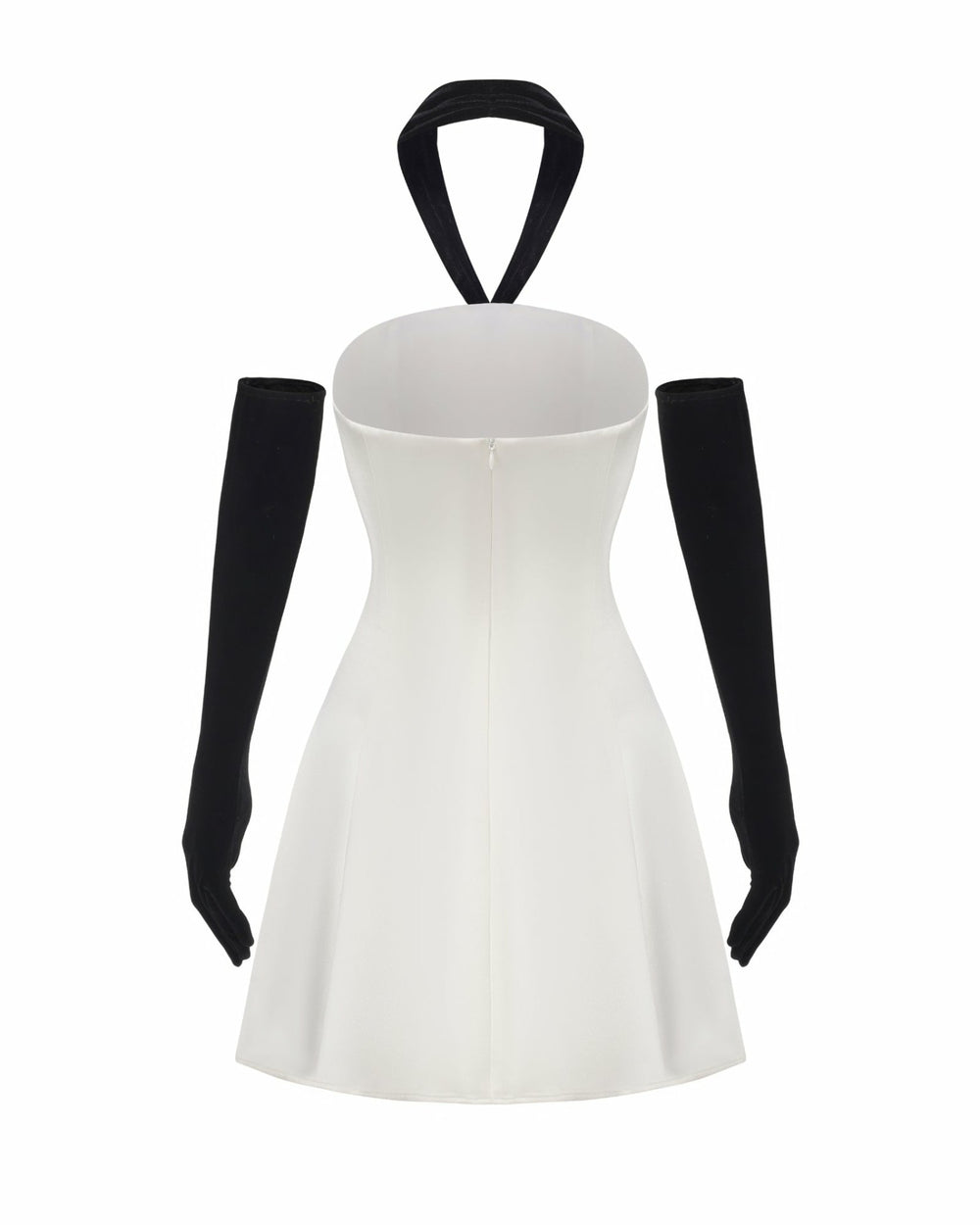 Jenna Halter Velvet Mini Dress: White Mini Dress for Engagement Party | Nana Jacqueline