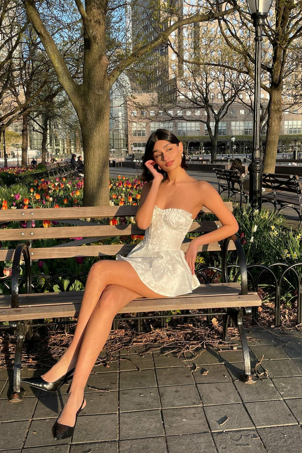 Airina Dress: White Mini Dress for Bridal Shower | Nana Jacqueline