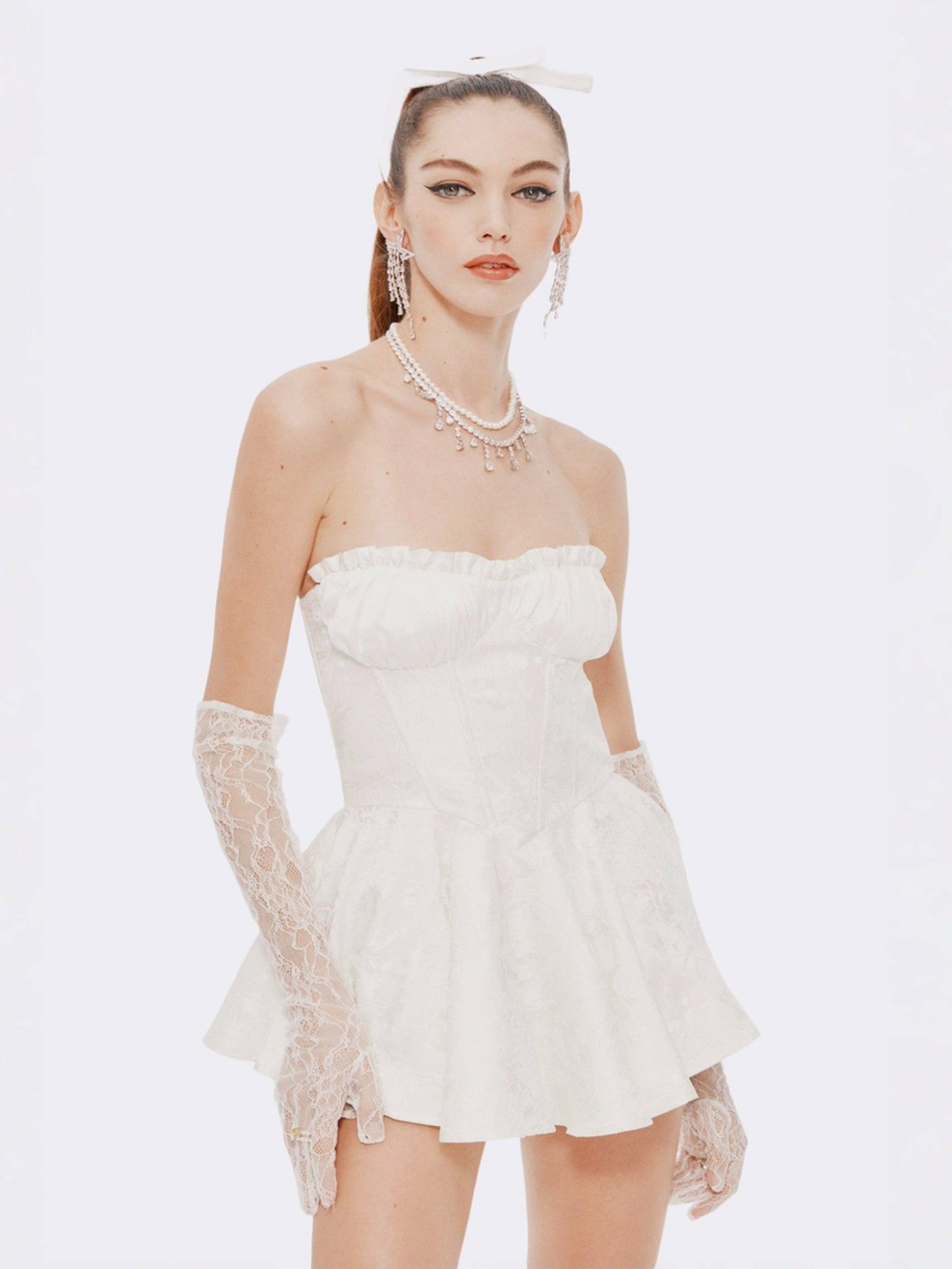 Airina Dress: White Mini Dress for Bridal Shower | Nana Jacqueline