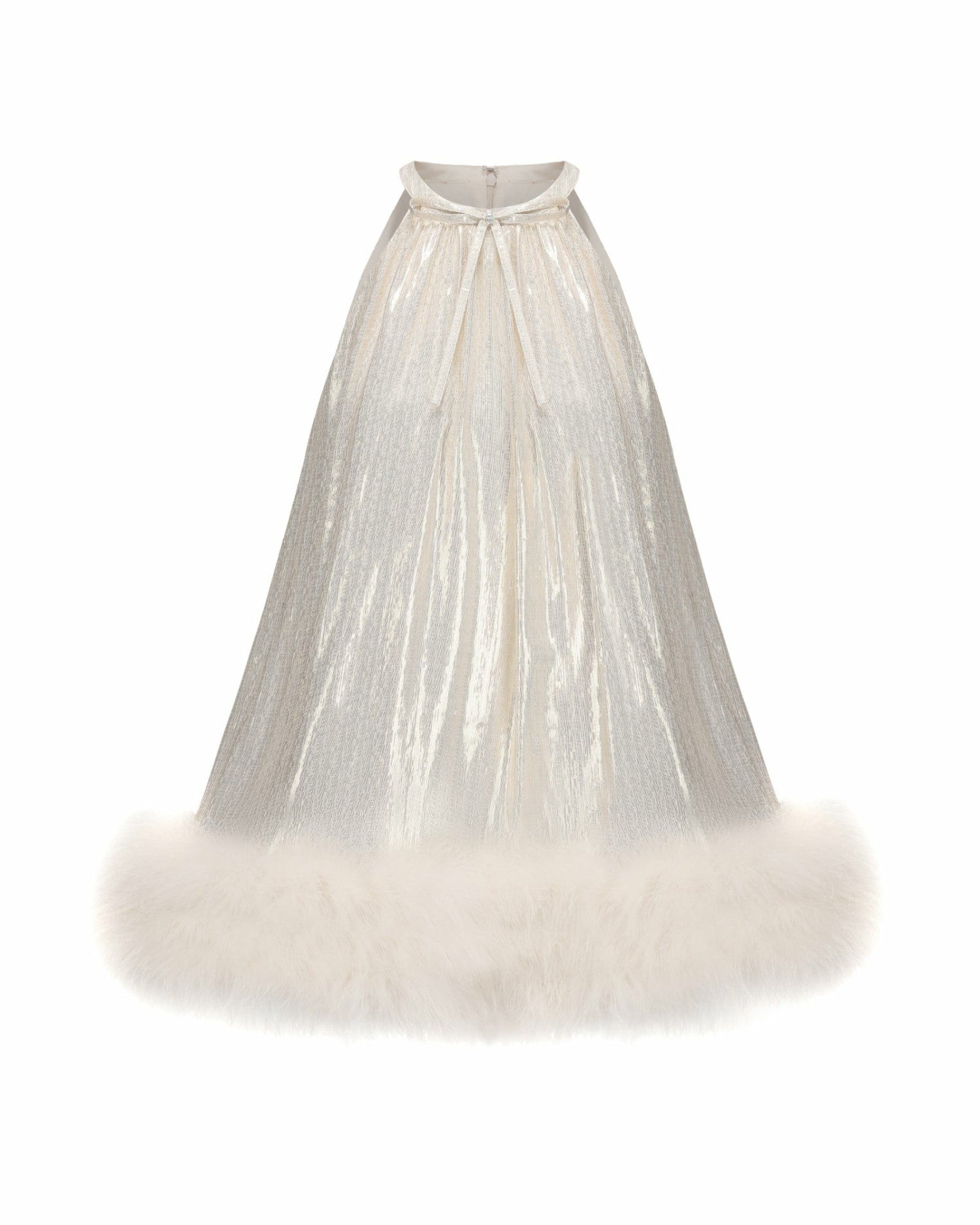 Viola Fur Mini Dress: White Mini Dress for Wedding After-Party | Nana Jacqueline