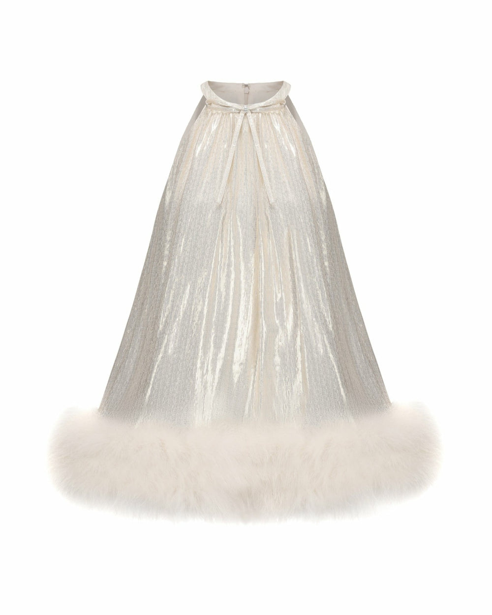 Viola Fur Mini Dress: White Mini Dress for Wedding After-Party | Nana Jacqueline