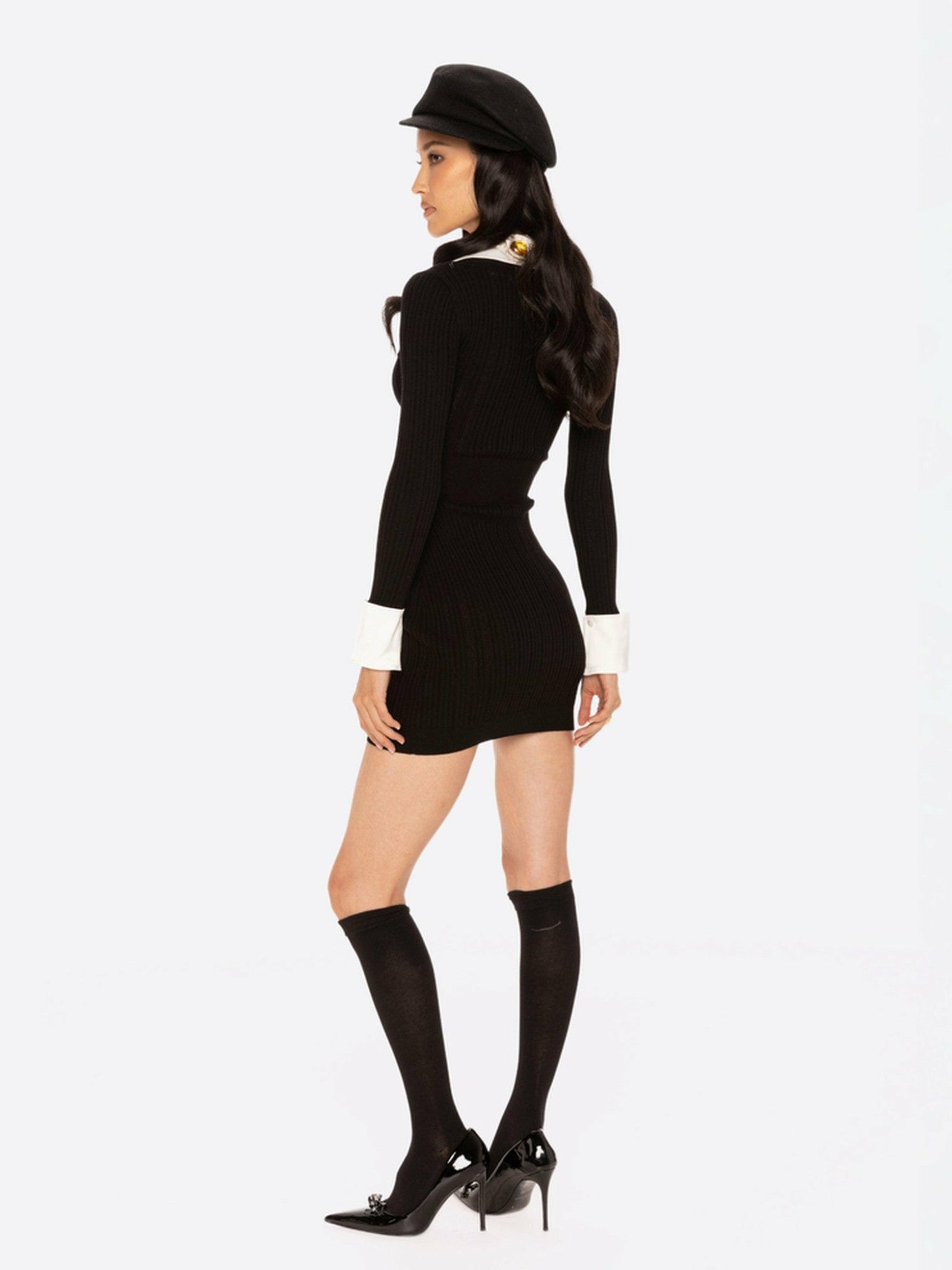 Noemie Knit Mini Dress: Black Mini Dress for Date Night | Nana Jacqueline