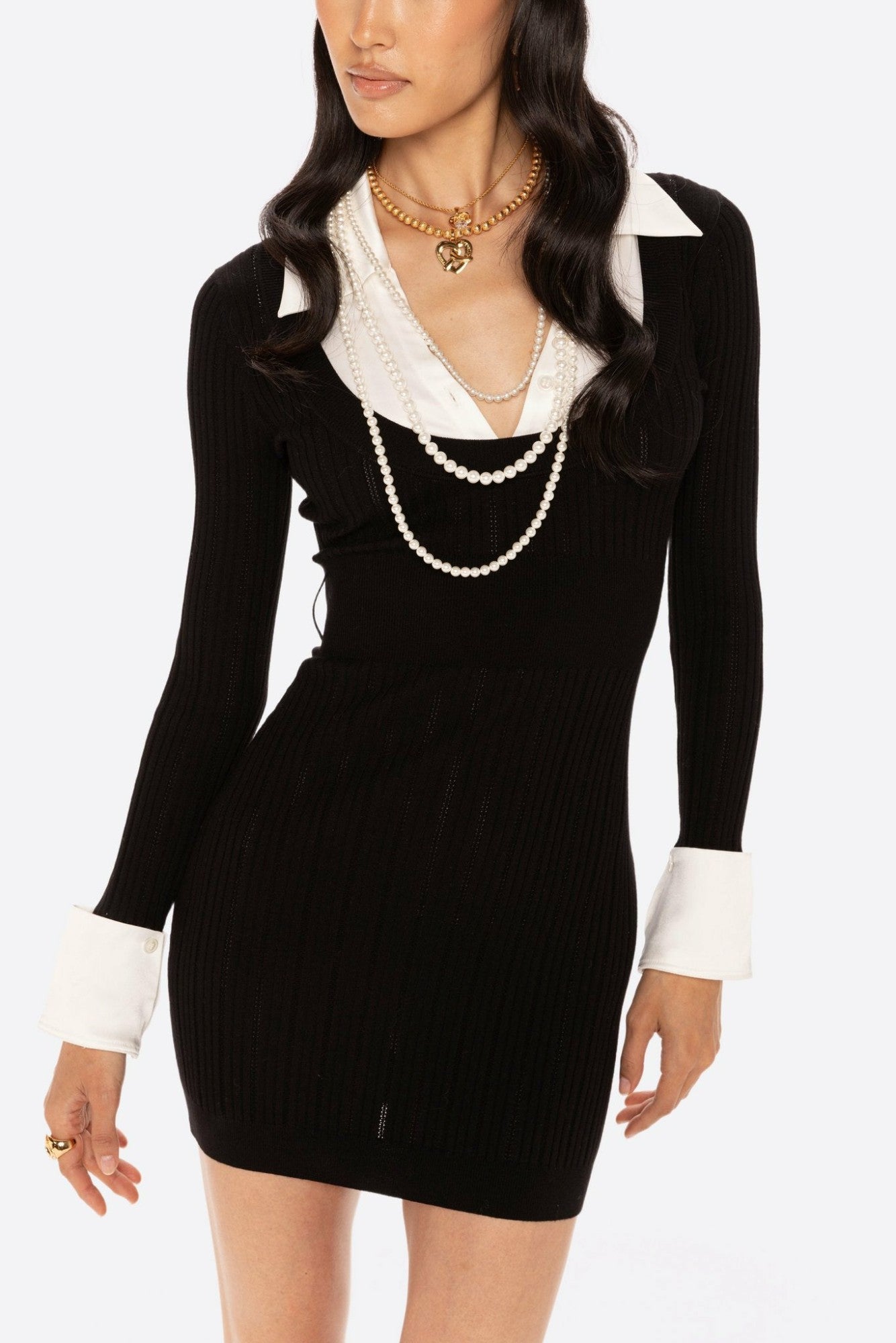 Noemie Knit Mini Dress: Black Mini Dress for Date Night | Nana Jacqueline
