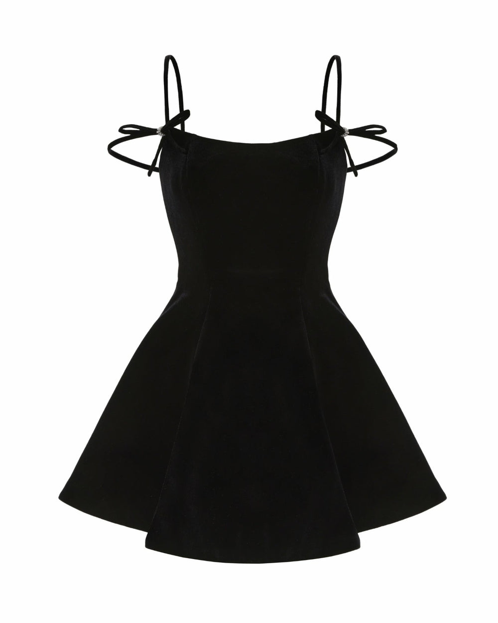 Chantal Bow Velvet Mini Dress: Black Mini Dress for Cocktail Party | Nana Jacqueline