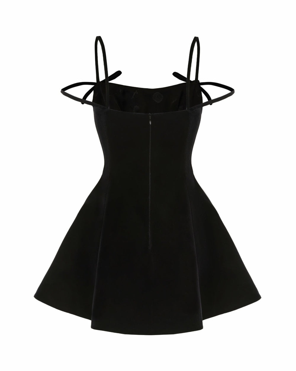 Chantal Bow Velvet Mini Dress: Black Mini Dress for Cocktail Party | Nana Jacqueline