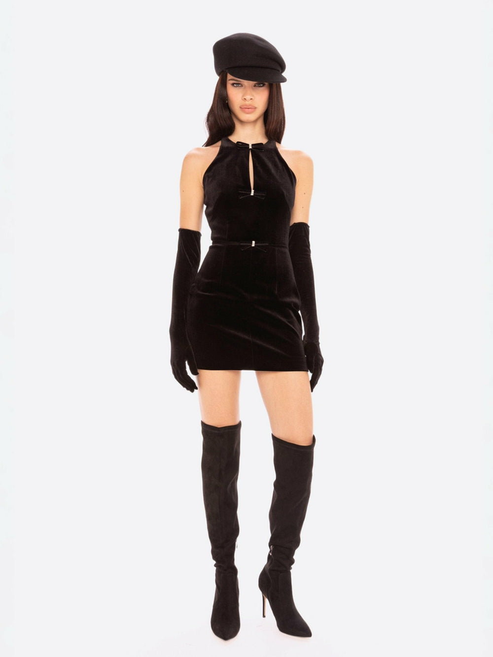 Estelle Velvet Mini Dress: Black Mini Dress for Cocktail Party | Nana Jacqueline