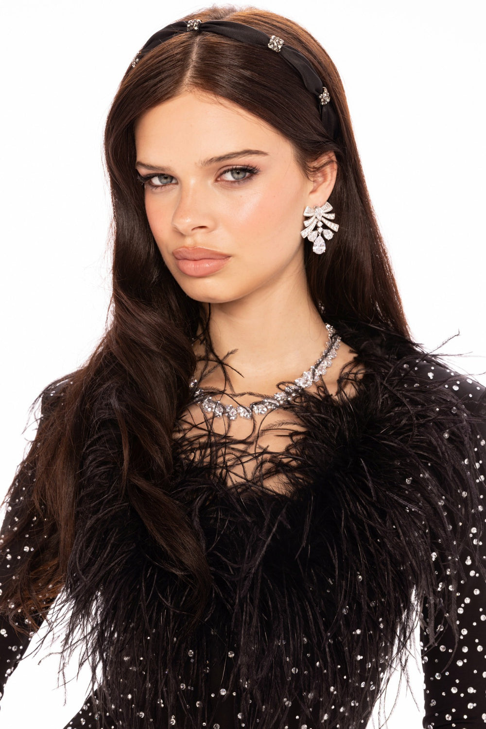 Margot Feather Mini Dress: Black Mini Dress for Cocktail Party | Nana Jacqueline