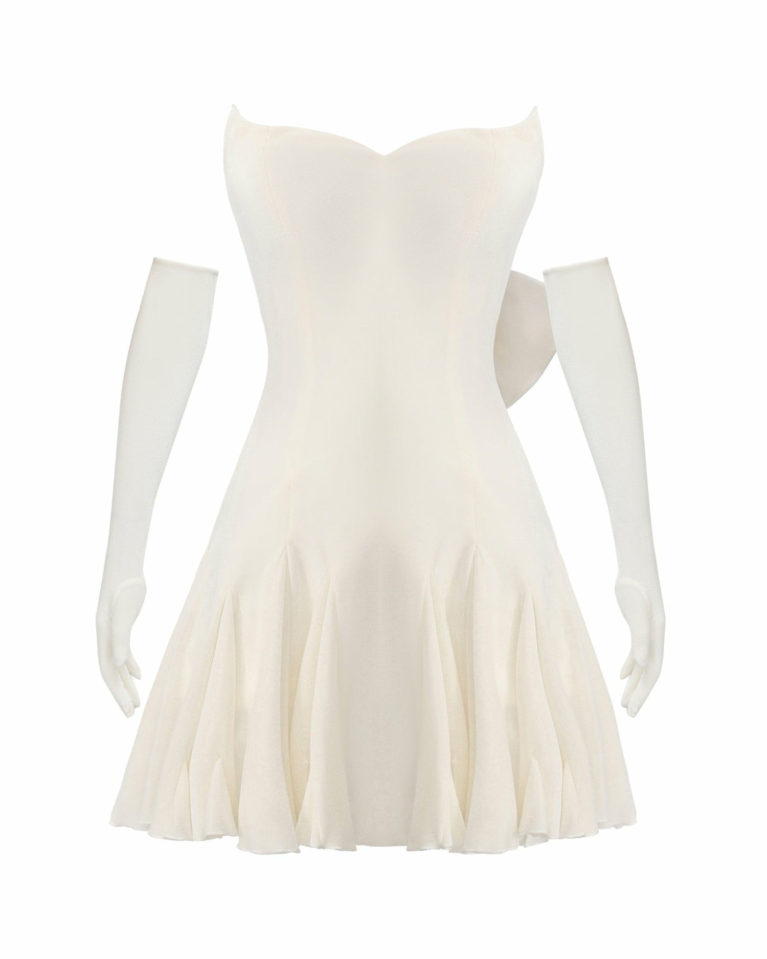 Madeleine Velvet Mini Dress: White Mini Dress for Bridal Shower | Nana Jacqueline