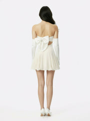 Madeleine Velvet Mini Dress: White Mini Dress for Bridal Shower | Nana Jacqueline
