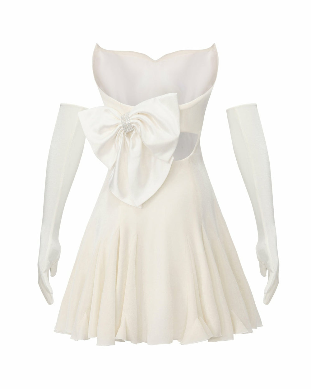 Madeleine Velvet Mini Dress: White Mini Dress for Bridal Shower | Nana Jacqueline