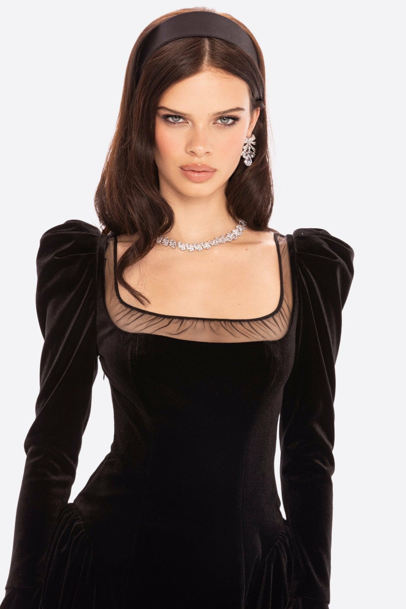 Leonora Velvet Mini Dress: Black Mini Dress for Cocktail Party | Nana Jacqueline