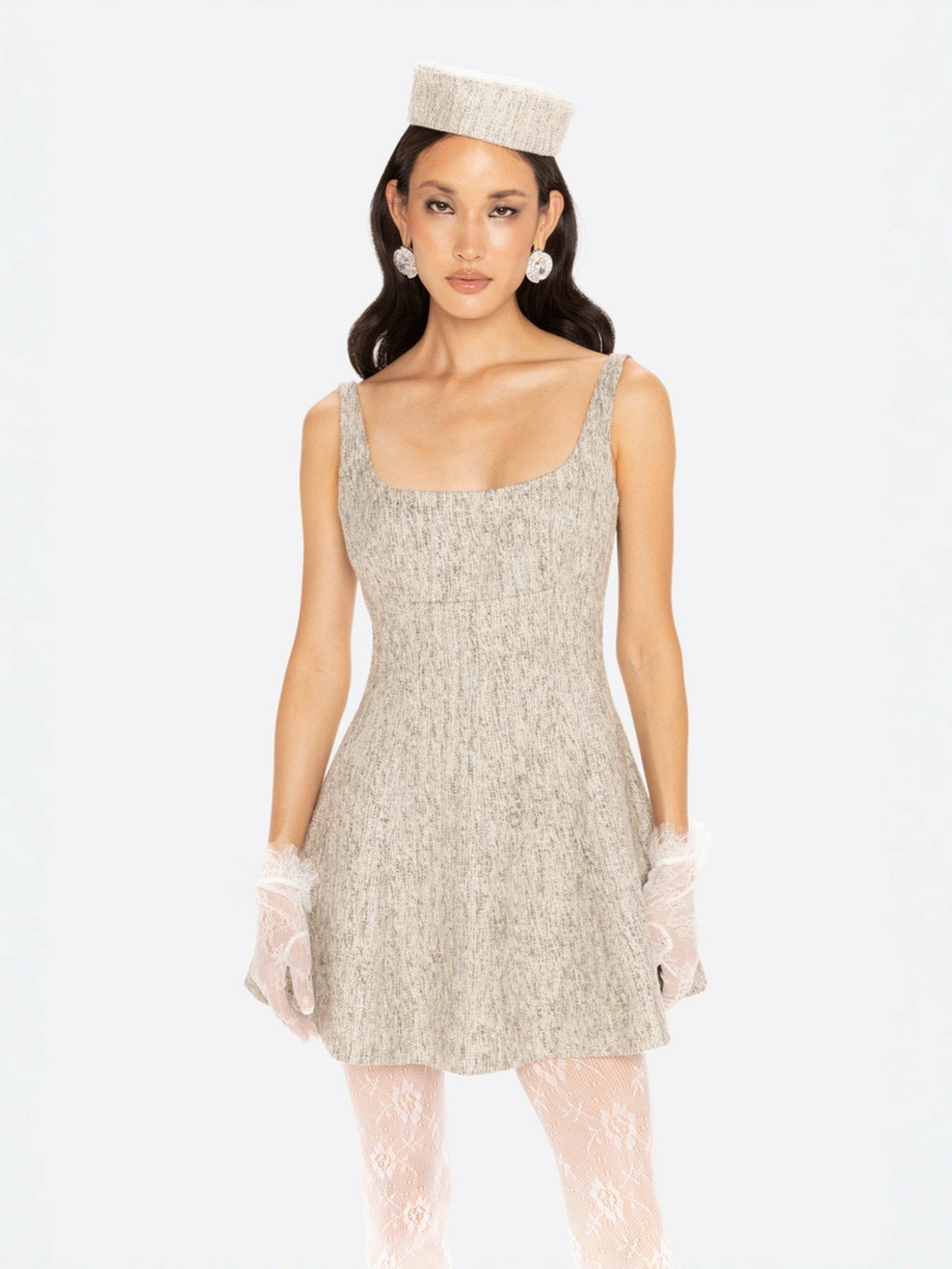 Marianne Dress: Gray Mini Dress for Graduation | Nana Jacqueline