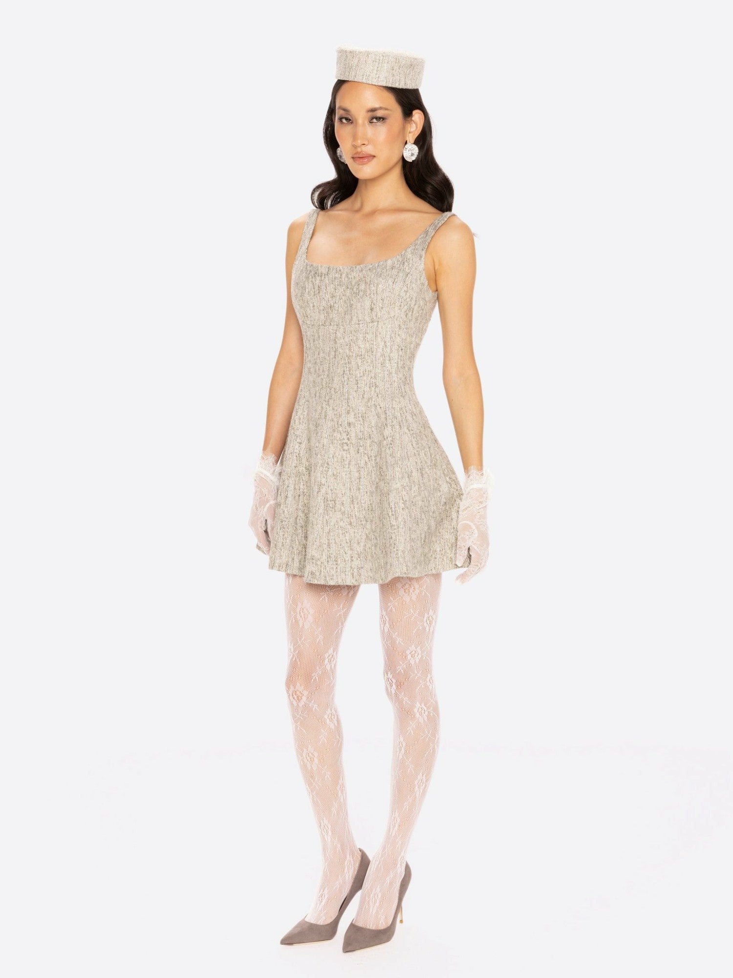 Marianne Dress: Gray Mini Dress for Graduation | Nana Jacqueline
