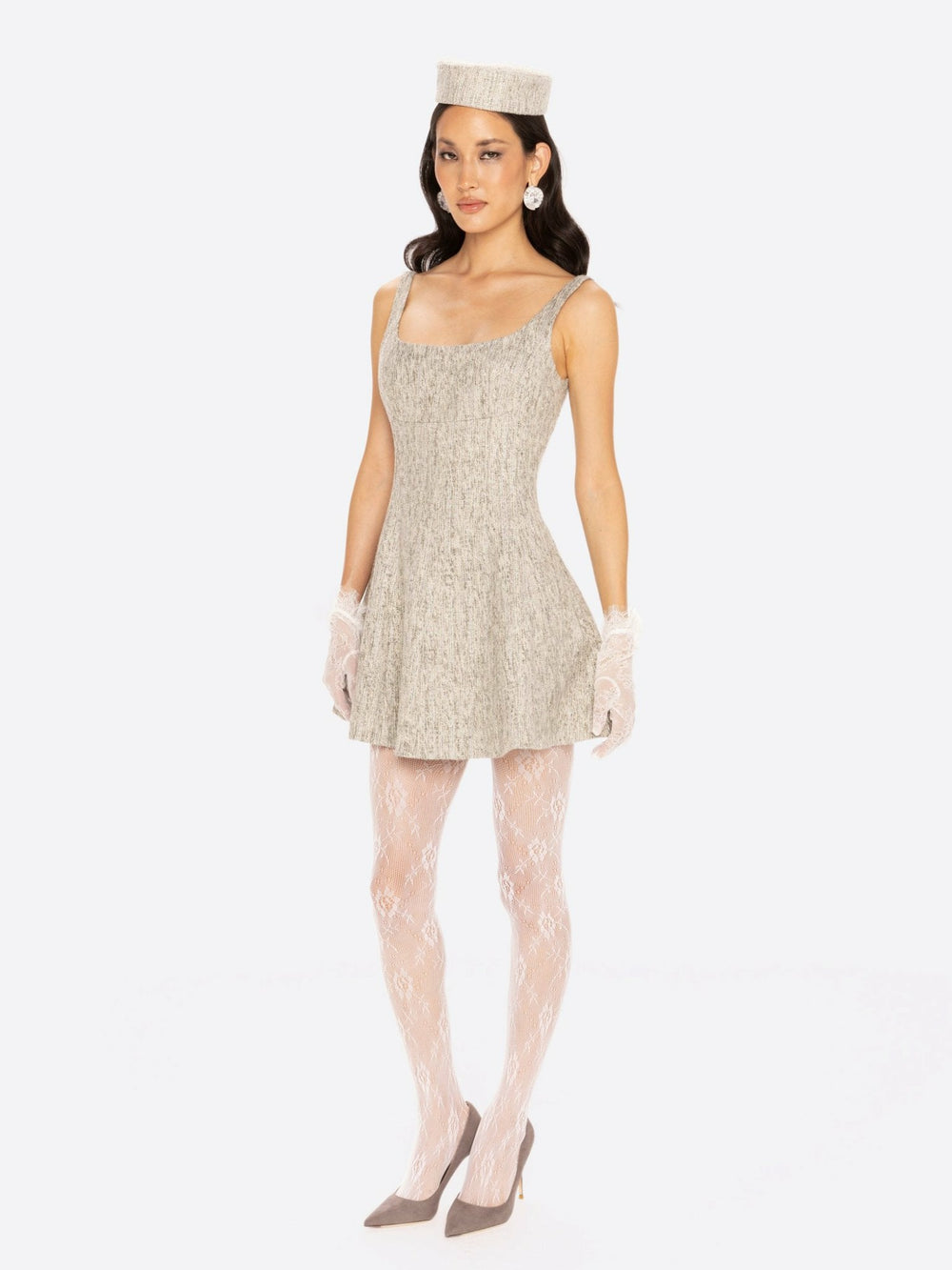 Marianne Dress: Gray Mini Dress for Graduation | Nana Jacqueline