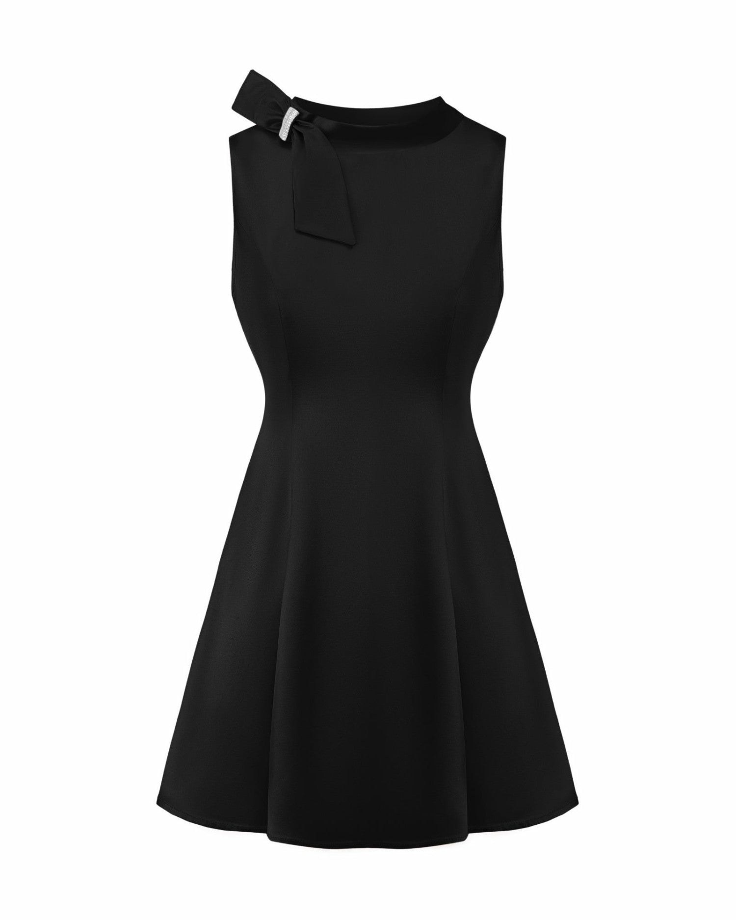 Lila Satin Mini Dress: Black Mini Dress for Cocktail Party | Nana Jacqueline