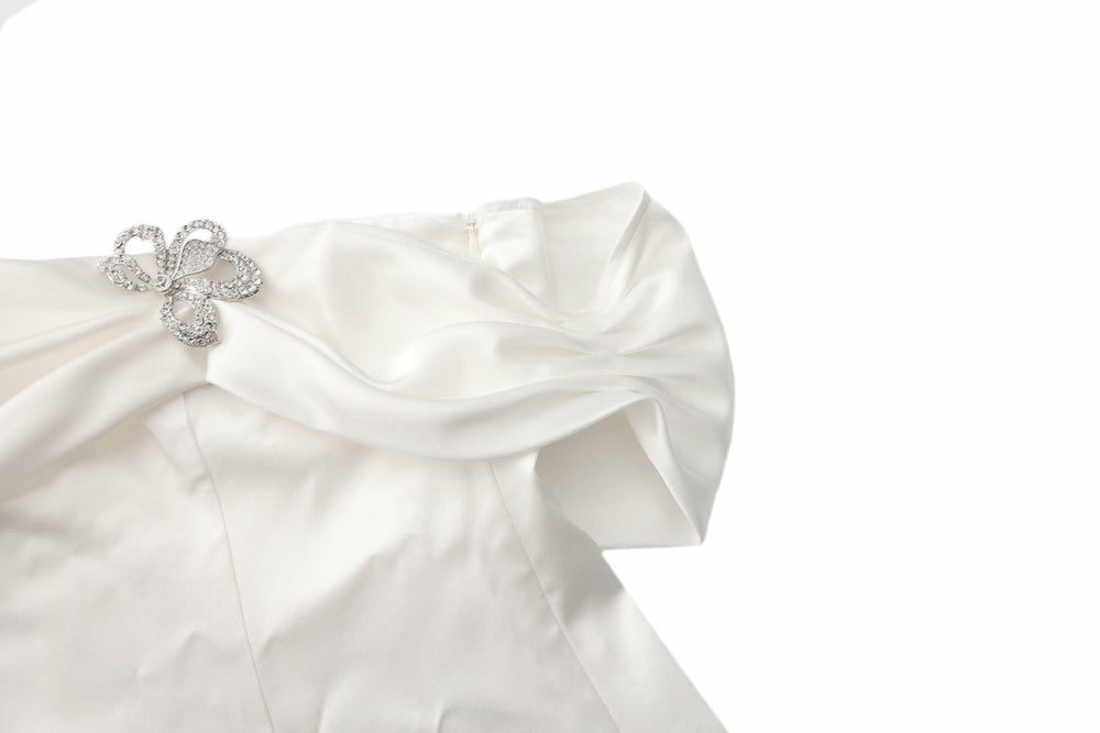 Cornelia Dress: White Mini Dress for Bridal Shower | Nana Jacqueline