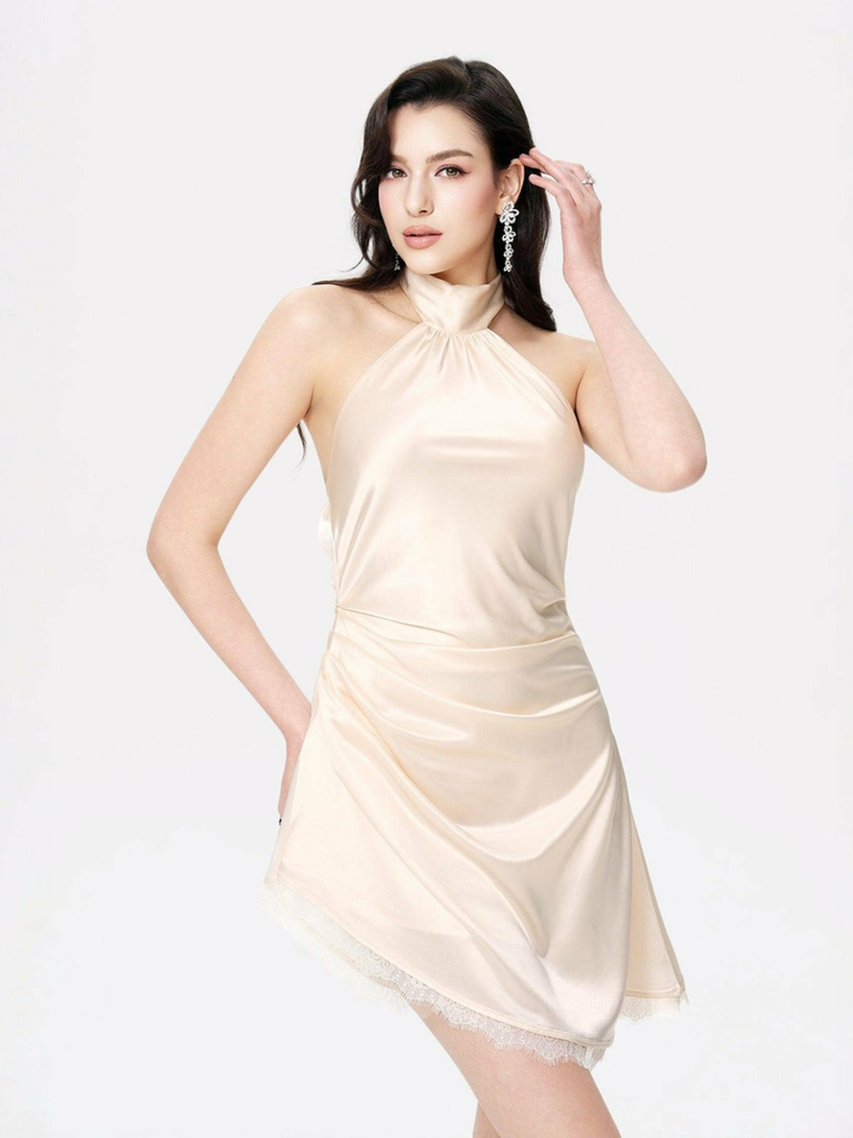 Isadora Dress: Champagne Mini Dress for Cocktail Party | Nana Jacqueline