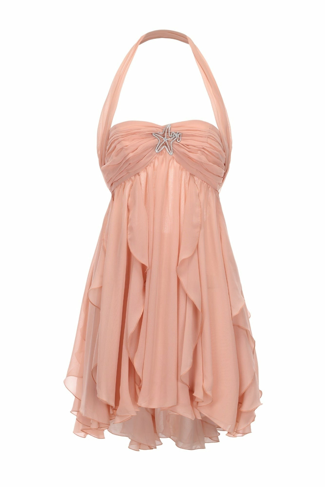Arabella Dress: Peach Mini Dress for Garden Party | Nana Jacqueline