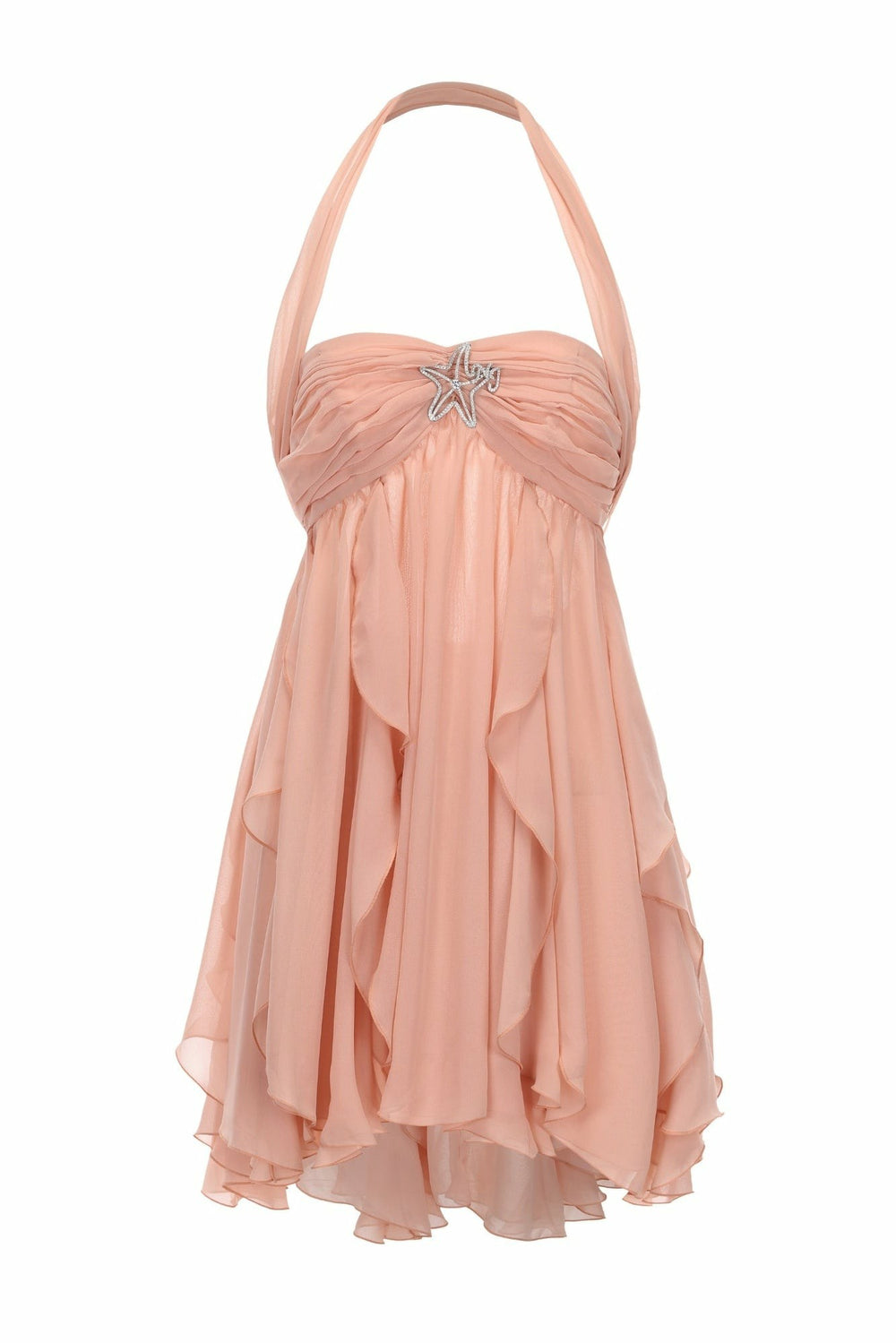 Arabella Dress: Peach Mini Dress for Garden Party | Nana Jacqueline