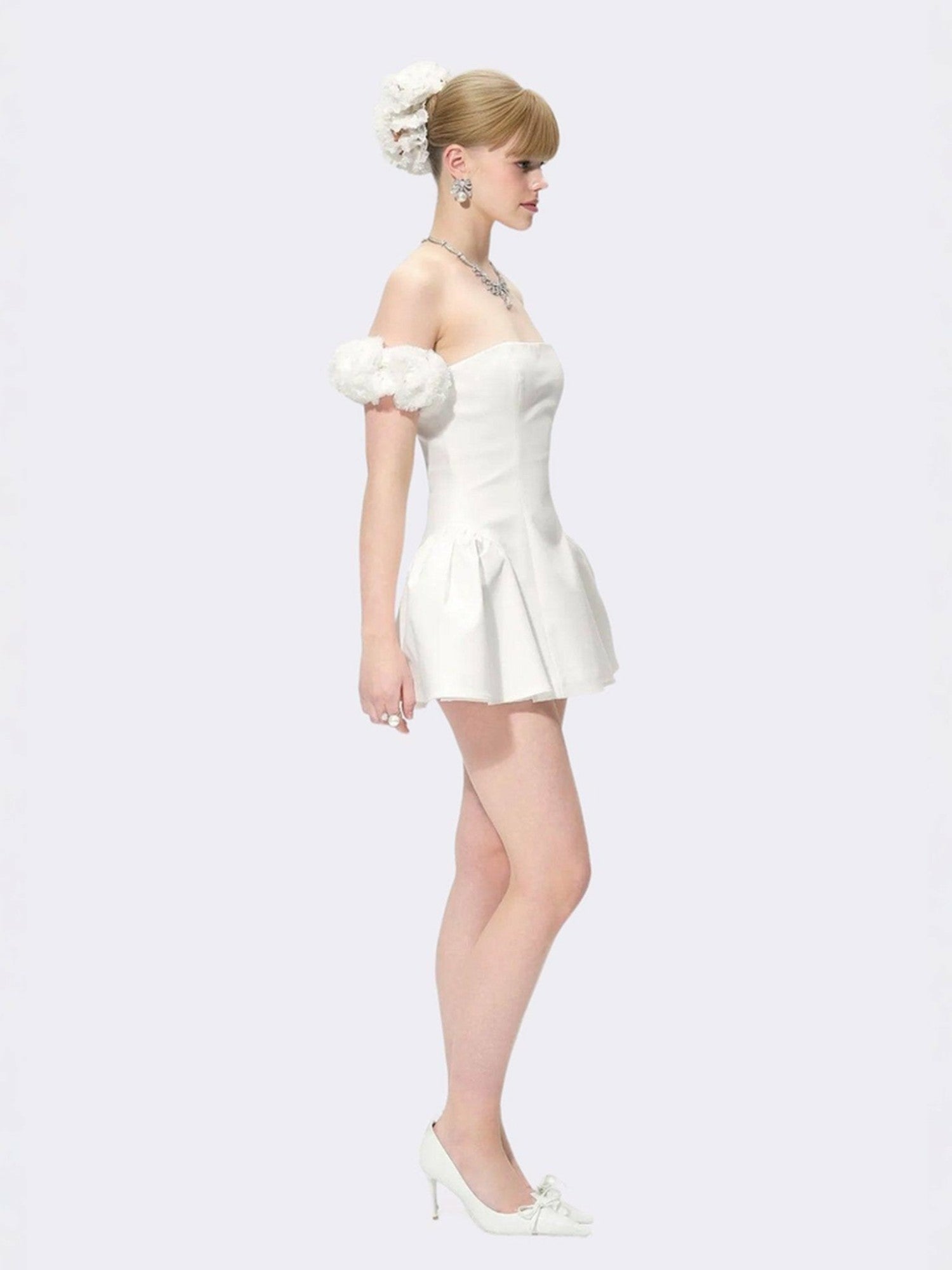 Flora Dress: White Mini Dress for Bridal Shower | Nana Jacqueline