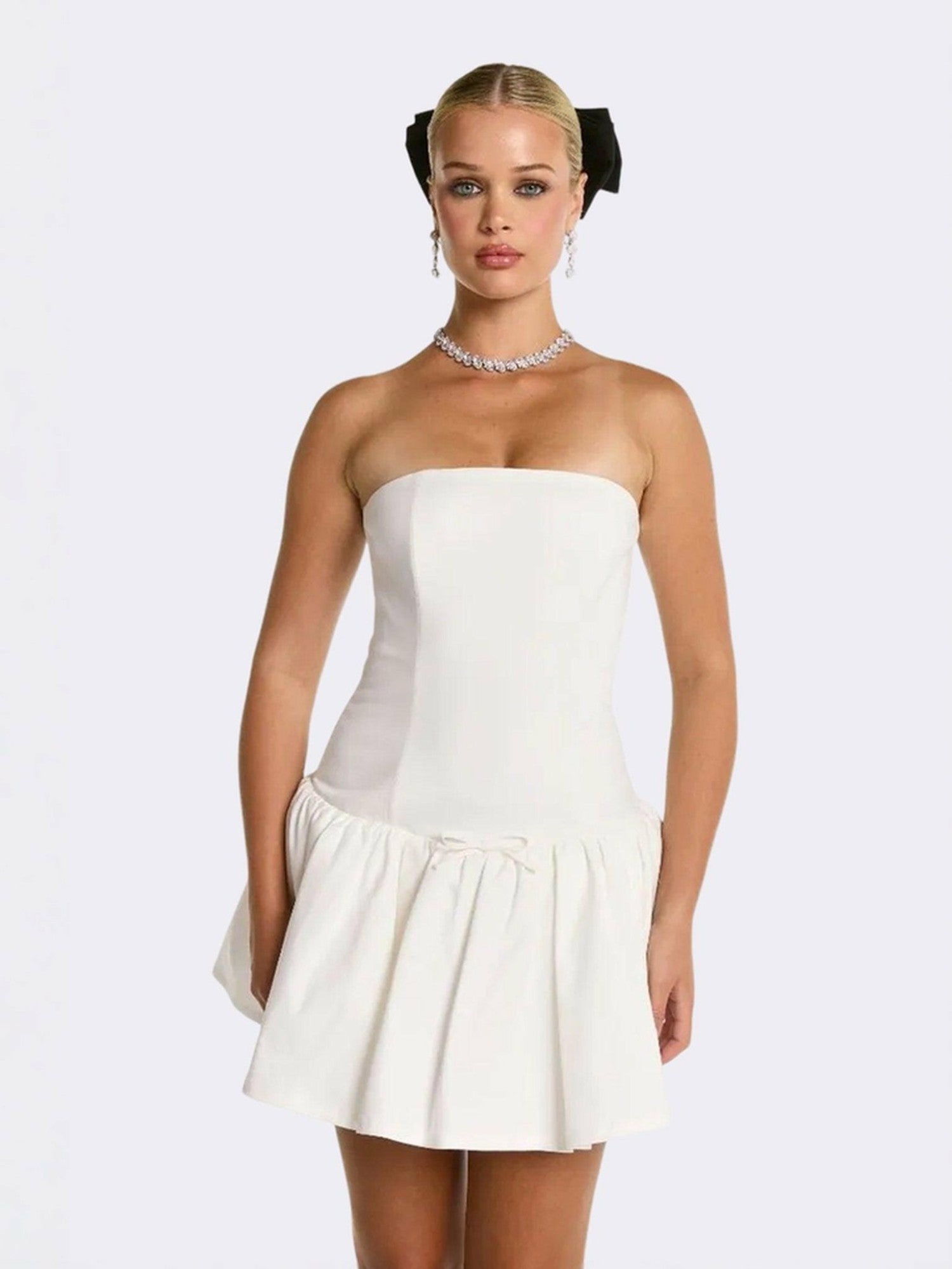 Josie Dress: White Mini Dress for Bridal Shower | Nana Jacqueline