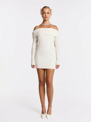 Chantel Dress: White Mini Dress for Bridal Shower | Nana Jacqueline