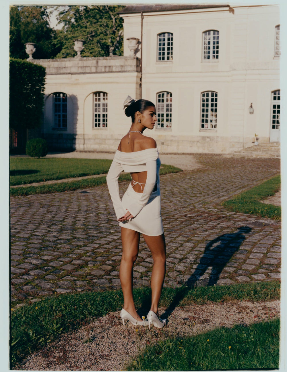 Chantel Dress: White Mini Dress for Bridal Shower | Nana Jacqueline