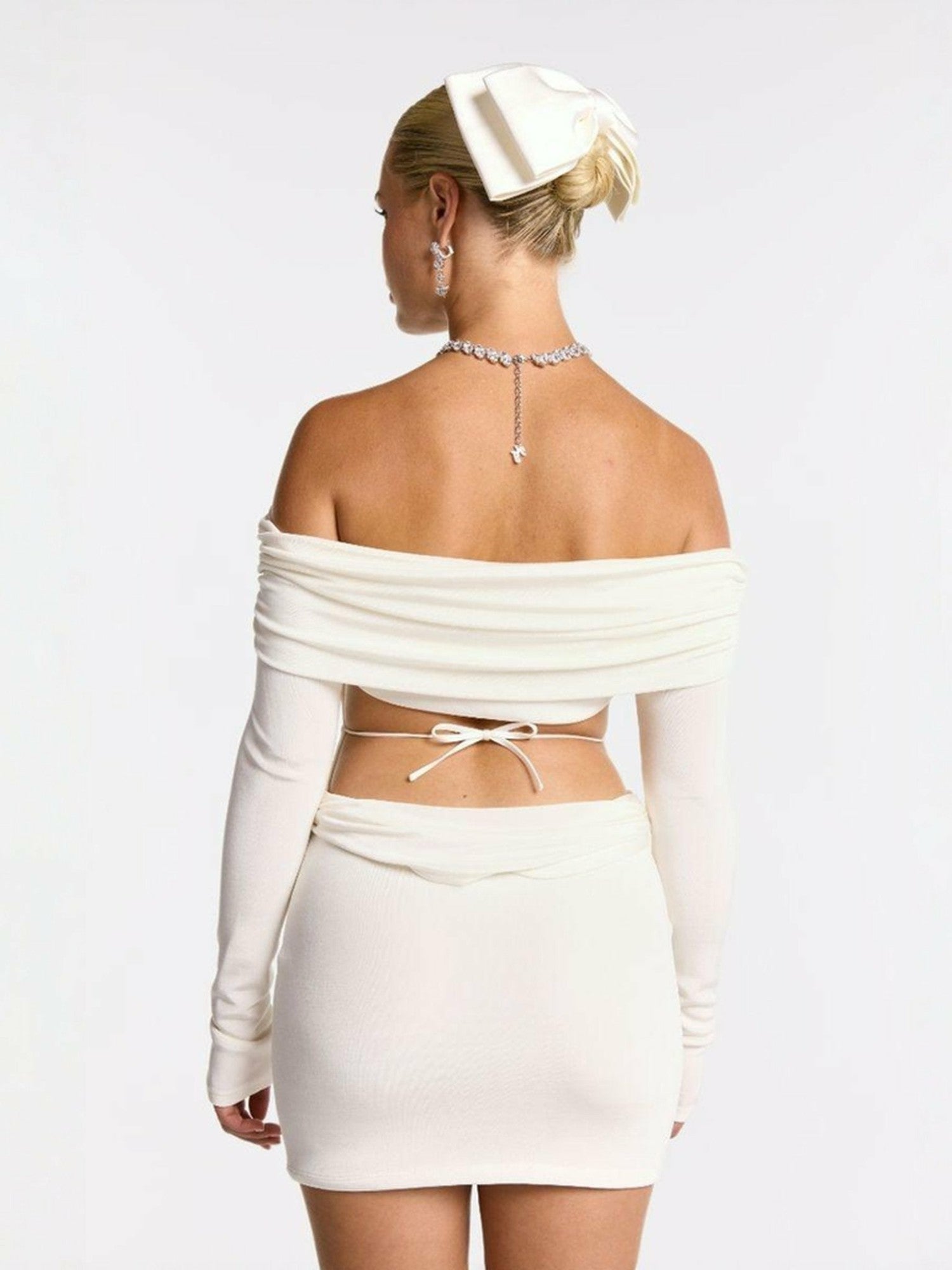 Chantel Dress: White Mini Dress for Bridal Shower | Nana Jacqueline