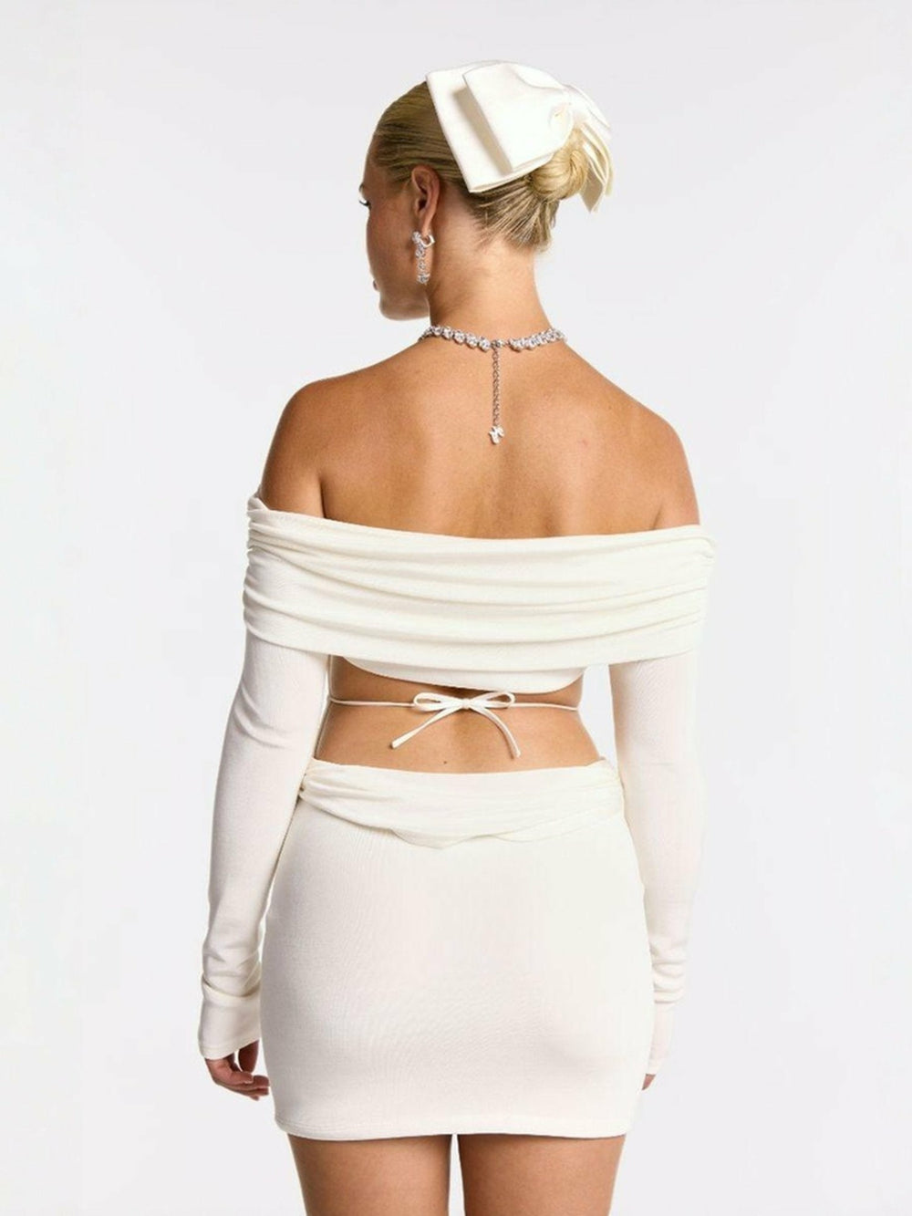 Chantel Dress: White Mini Dress for Bridal Shower | Nana Jacqueline