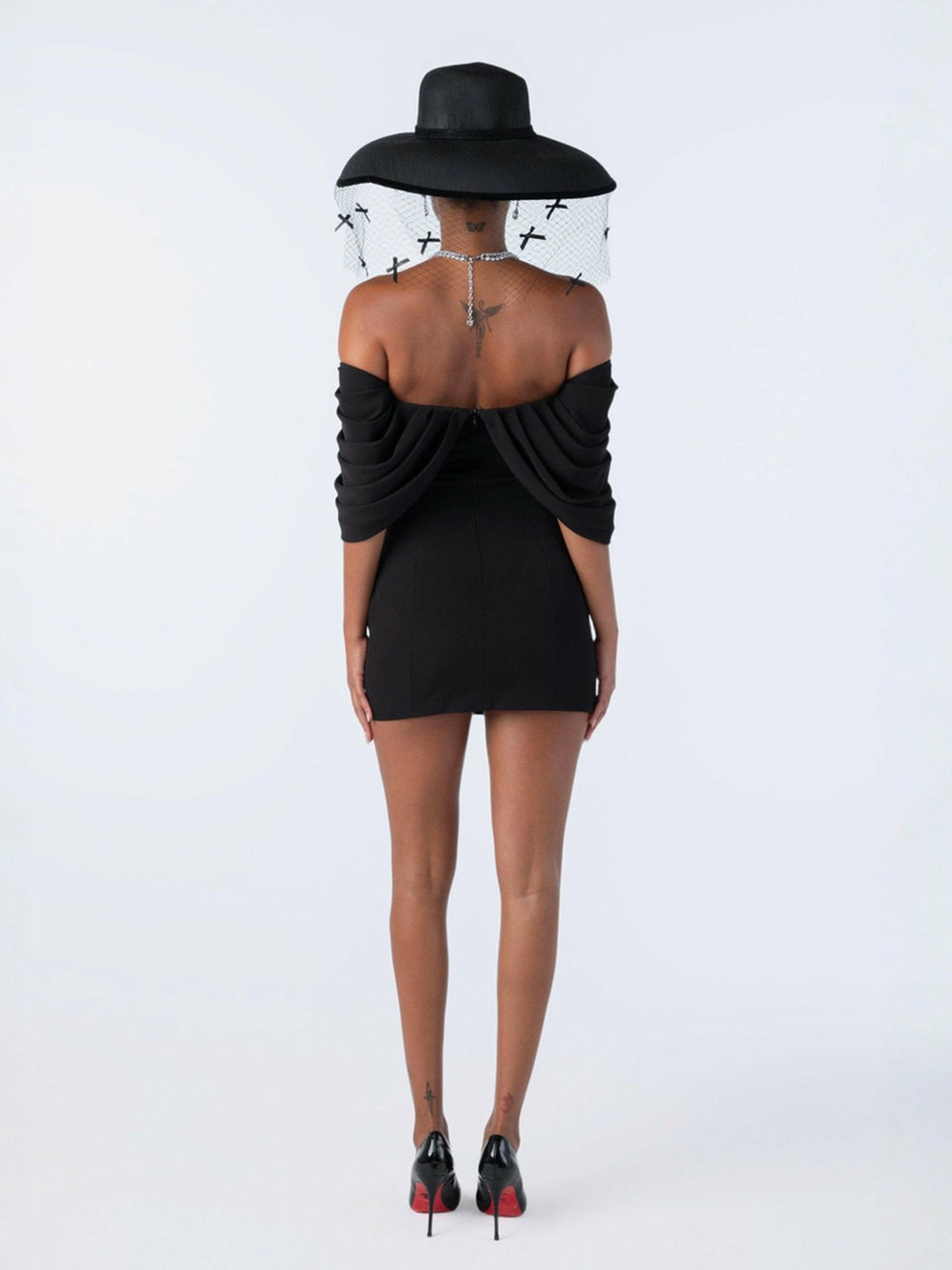 Kate Bow Dress: Black Mini Dress for Cocktail Party | Nana Jacqueline